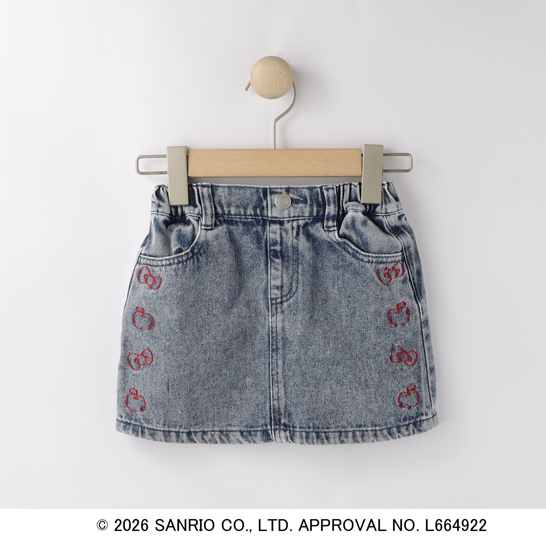 SHOO･LA･RUE「【サンリオキャラクターズ】ハローキティ刺繍デニムスカート」|スカート|ブルー(691)