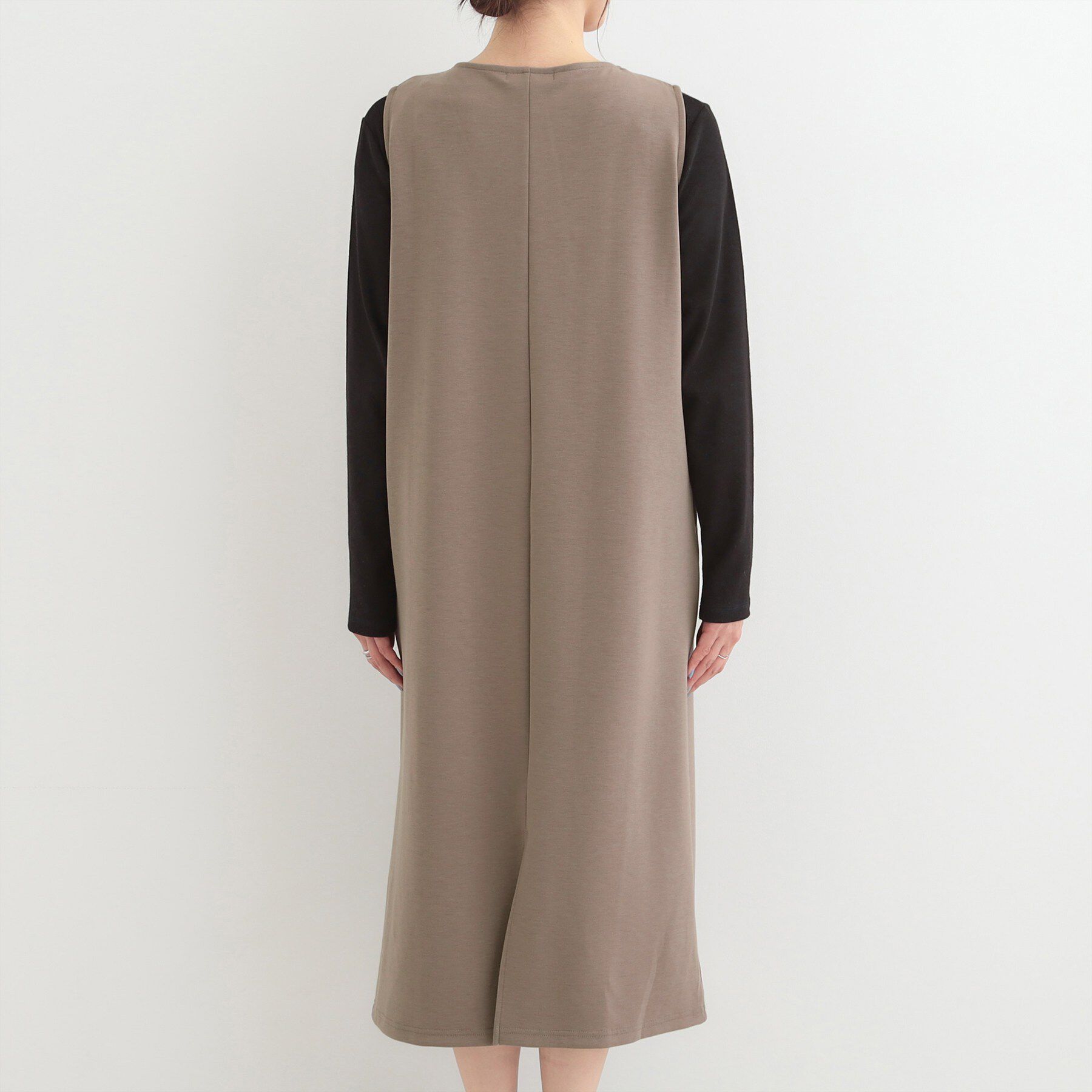 SHOO･LA･RUE「なめらかダンボールハーフジップ Vネックジャンパースカート」|ワンピース|