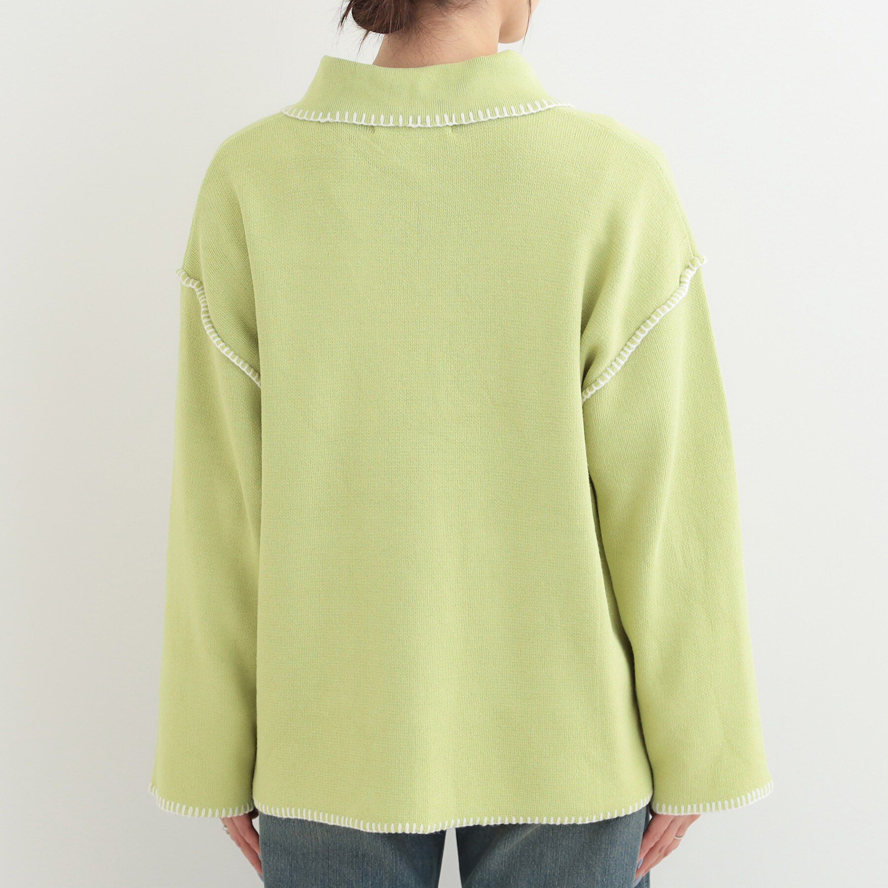 SHOO･LA･RUE「ステッチ衿付きジップニットカーディガン」|カーディガン|