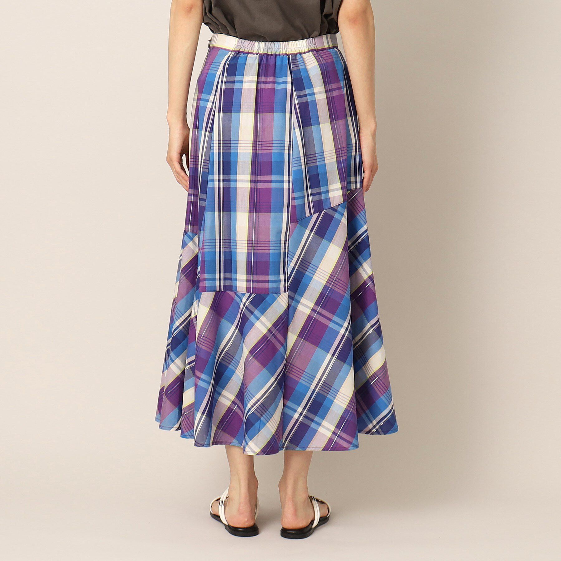 Dessin「【洗える】ラメチェック切替マーメイドスカート」|スカート|