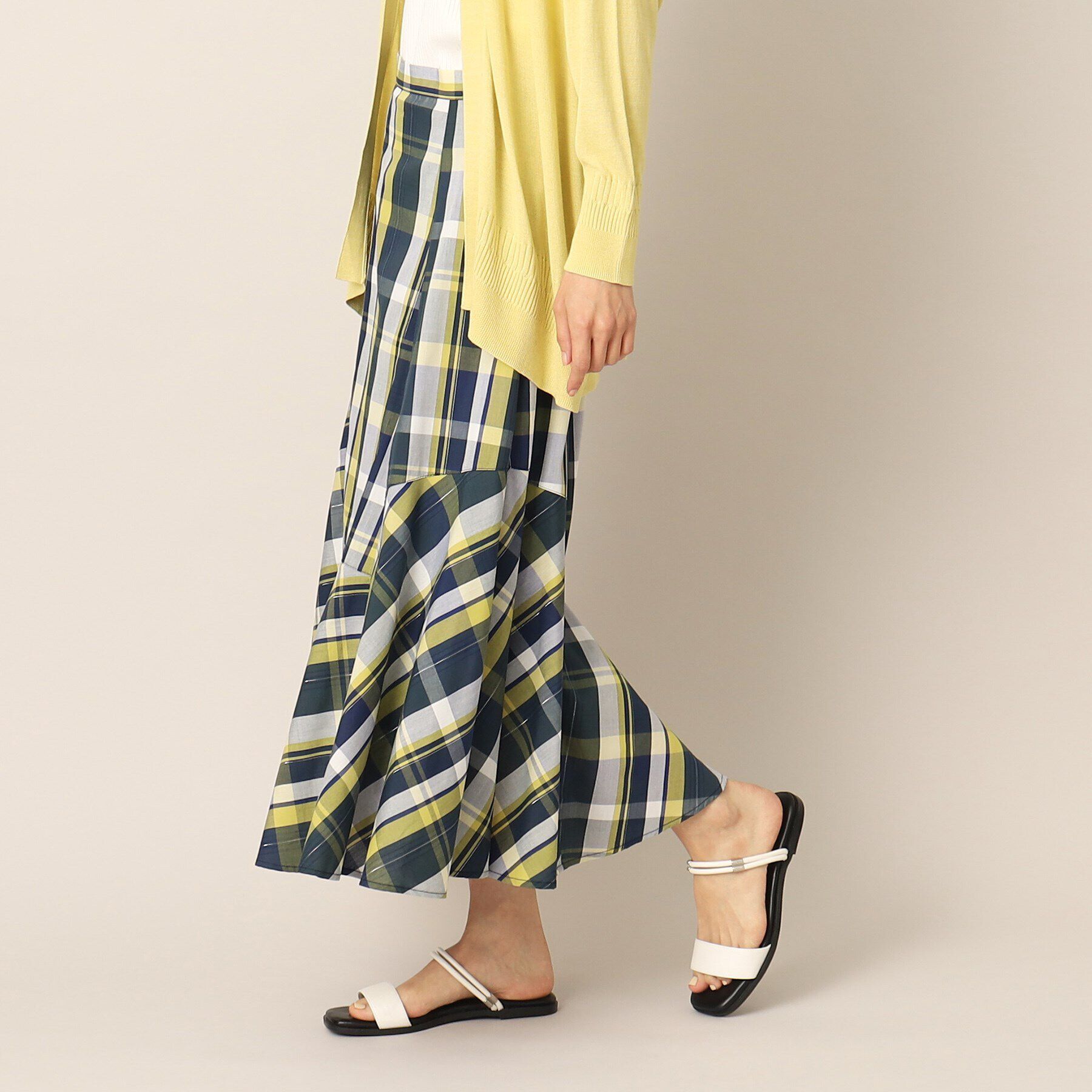 Dessin「【洗える】ラメチェック切替マーメイドスカート」|スカート|