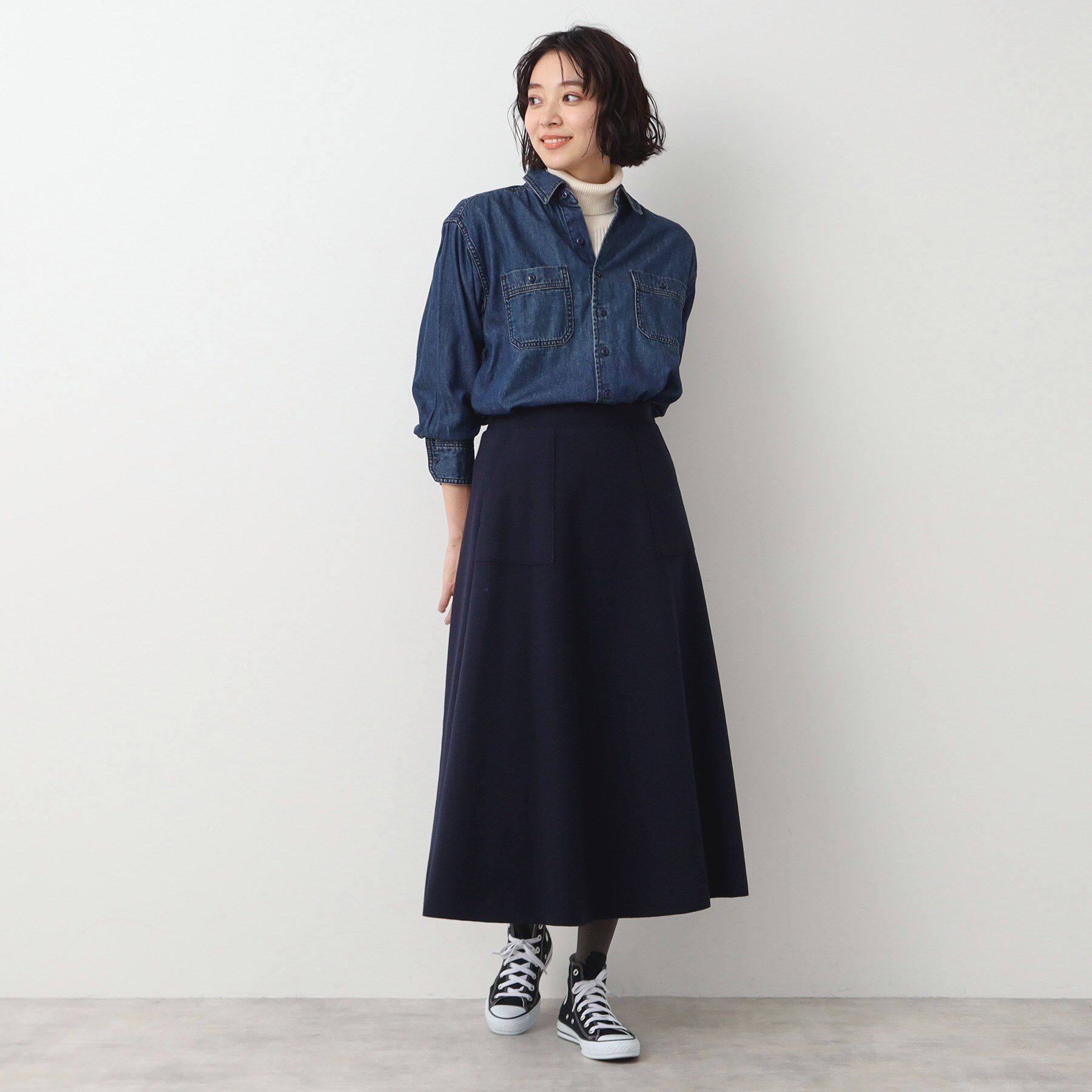 Dessin「【7色展開・後ろゴム】フレアメルトンスカート（XS～L）」|スカート|