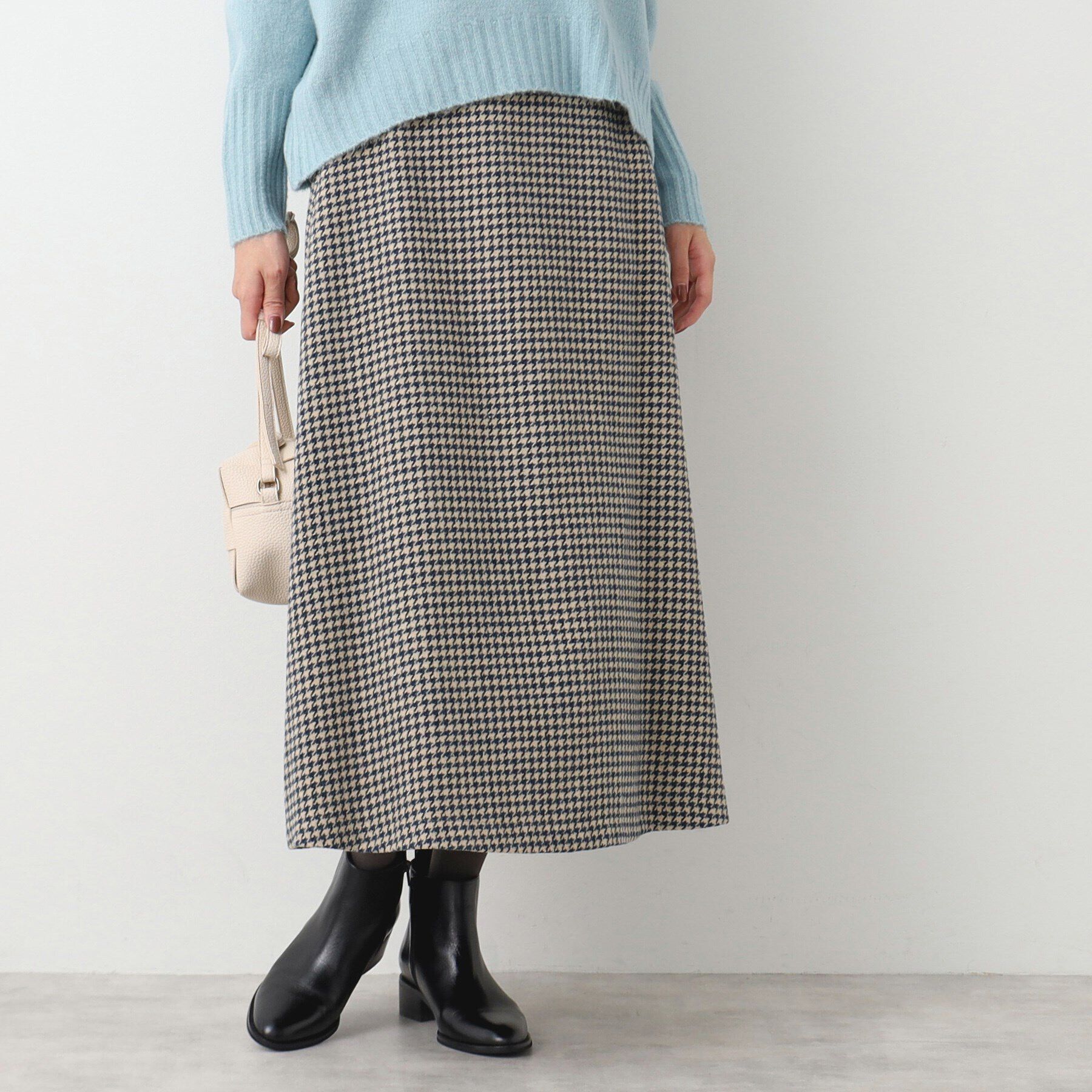 Dessin「【洗える・4サイズ展開】サイドボタン付きチェック柄フレアースカート（XS～L）」|スカート|
