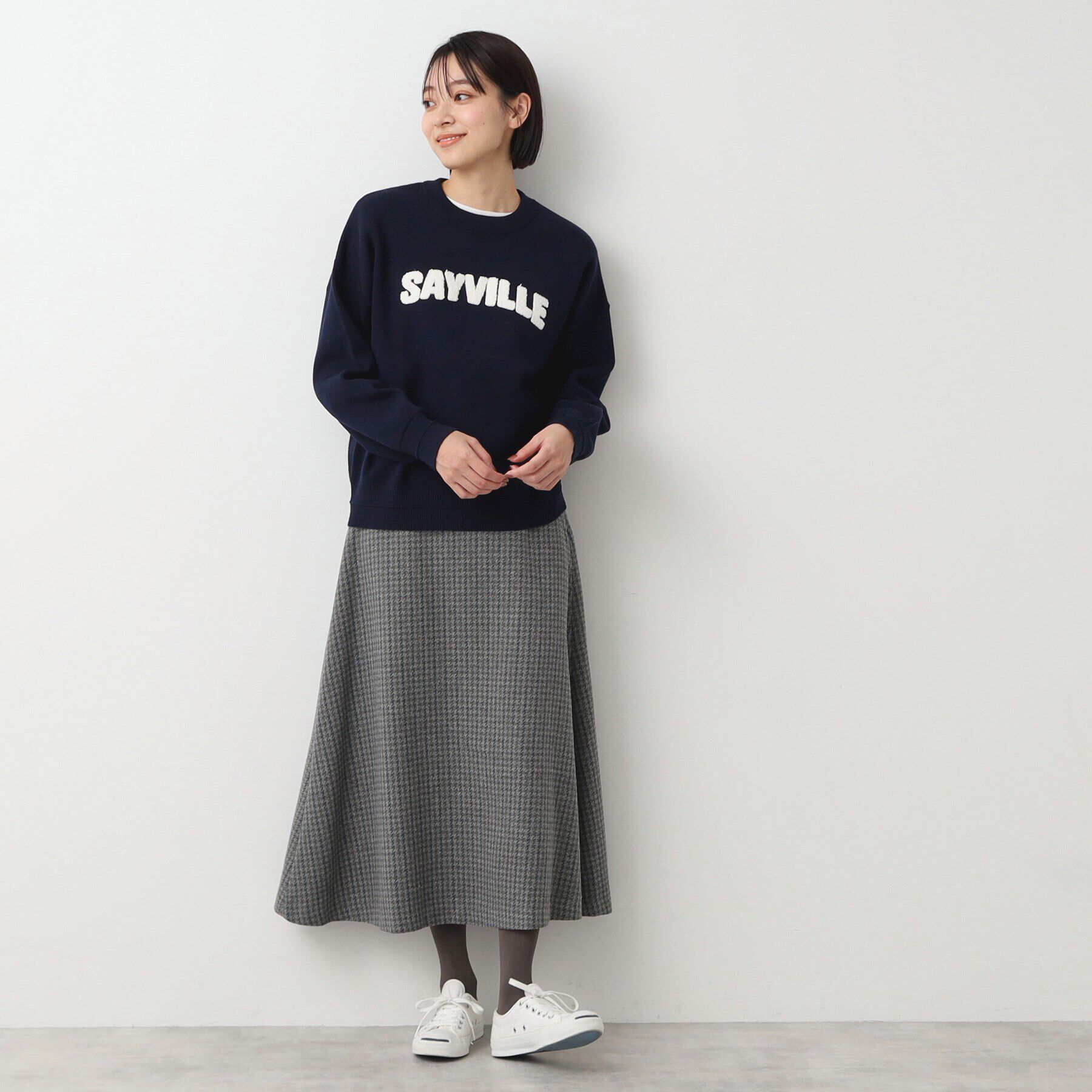 Dessin「【洗える・4サイズ展開】サイドボタン付きチェック柄フレアースカート（XS～L）」|スカート|