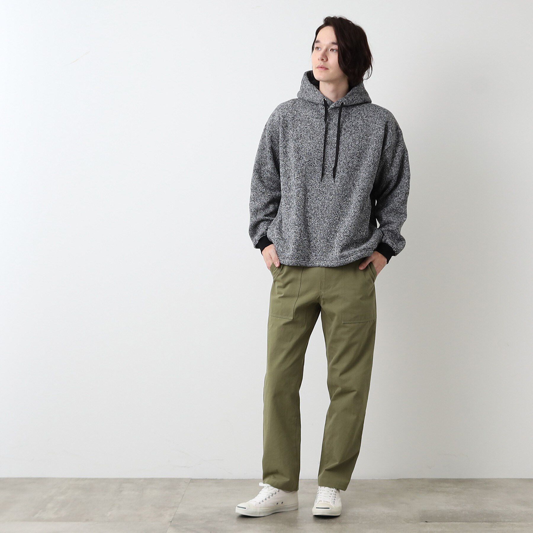 Dessin「【洗える】フリンジ調フーデットパーカ」|パーカー|