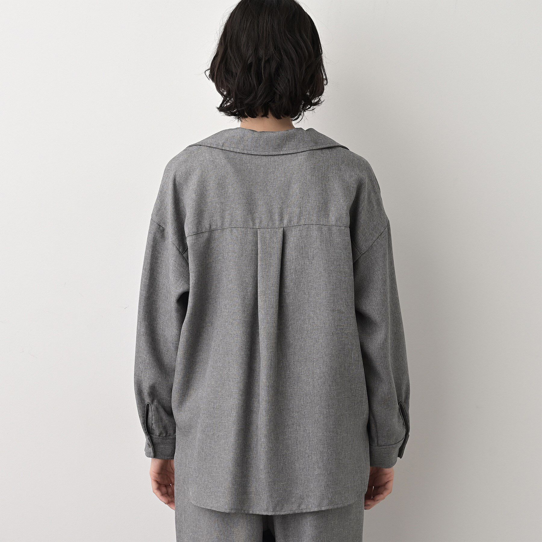 Dessin「【セットアップ可/洗える】ツイードライクスキッパーシャツ」|シャツ・ブラウス|