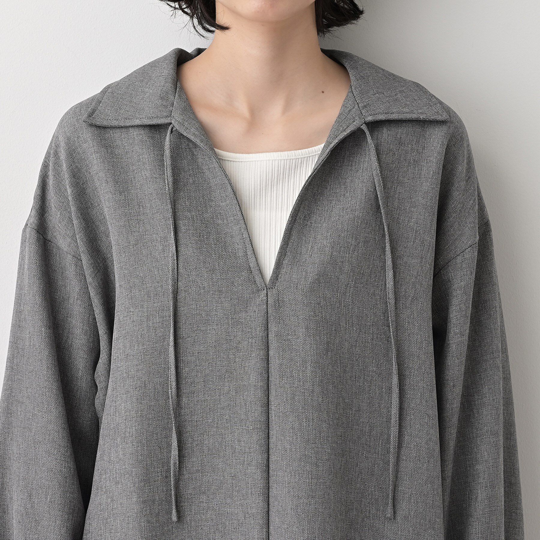 Dessin「【セットアップ可/洗える】ツイードライクスキッパーシャツ」|シャツ・ブラウス|