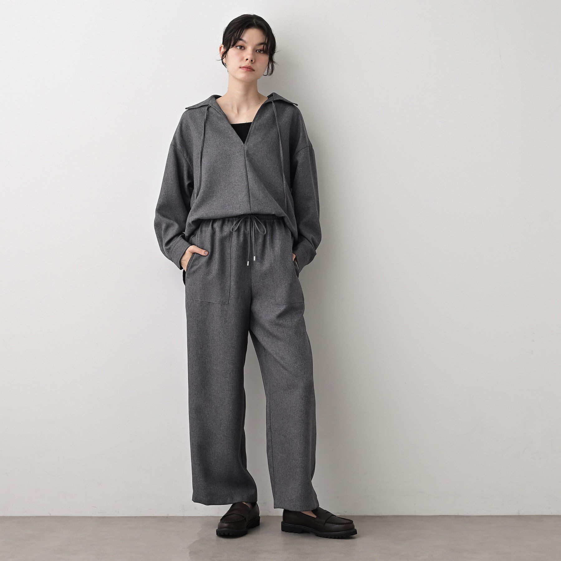 Dessin「【セットアップ可/洗える】ツイードライクスキッパーシャツ」|シャツ・ブラウス|