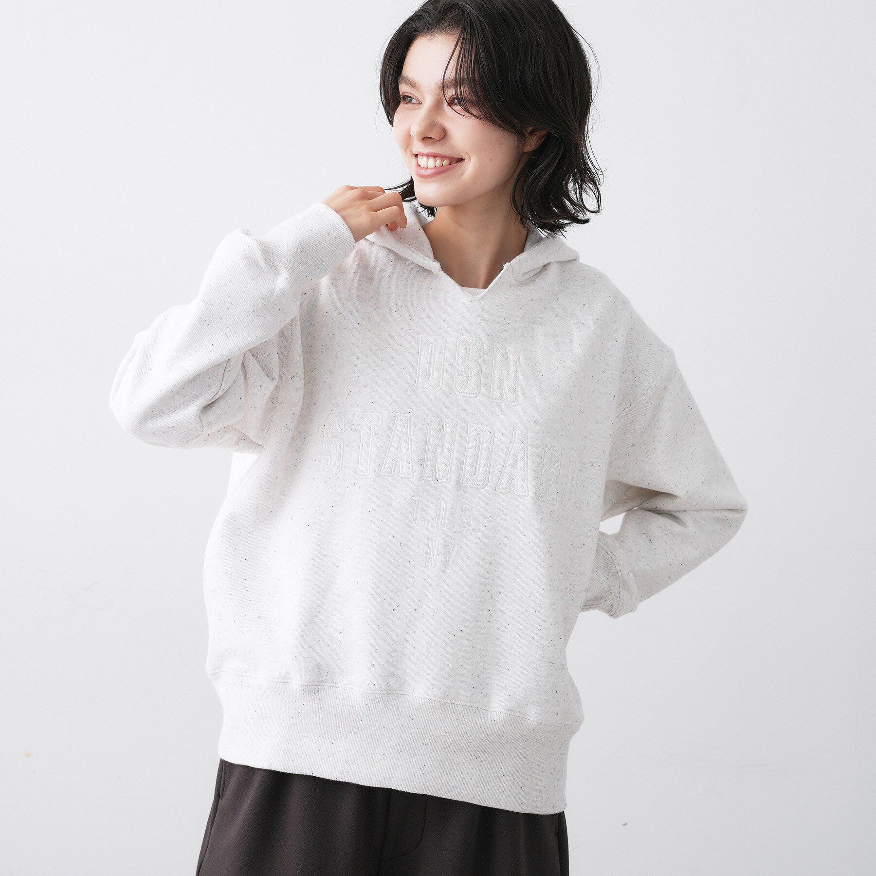 Dessin「【ユニセックス/洗える】ネップ裏毛フーディートレーナー」|パーカー|