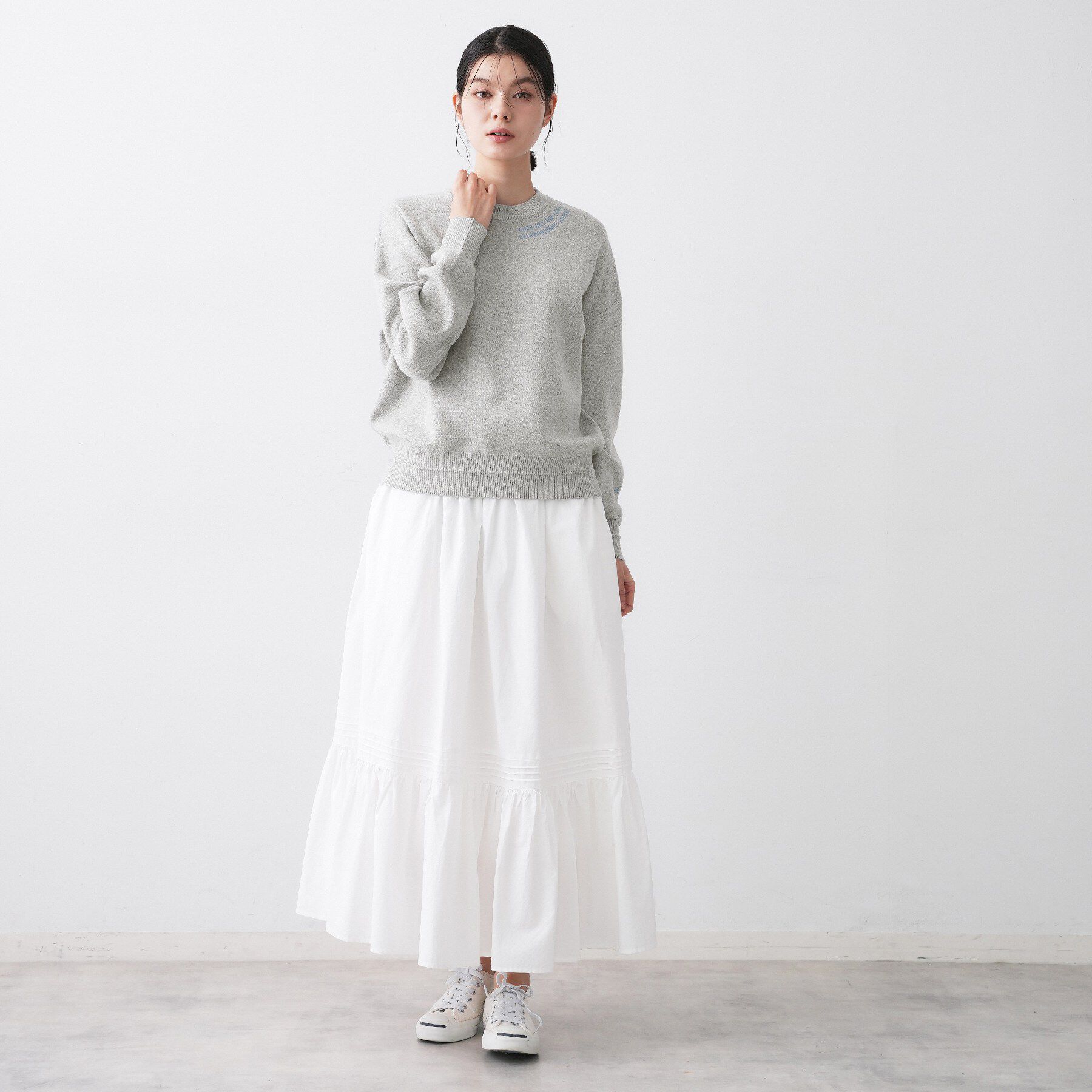 Dessin「【ユニセックス/洗える】ロゴ刺繍入りコットンジャカード」|ニット・セーター|