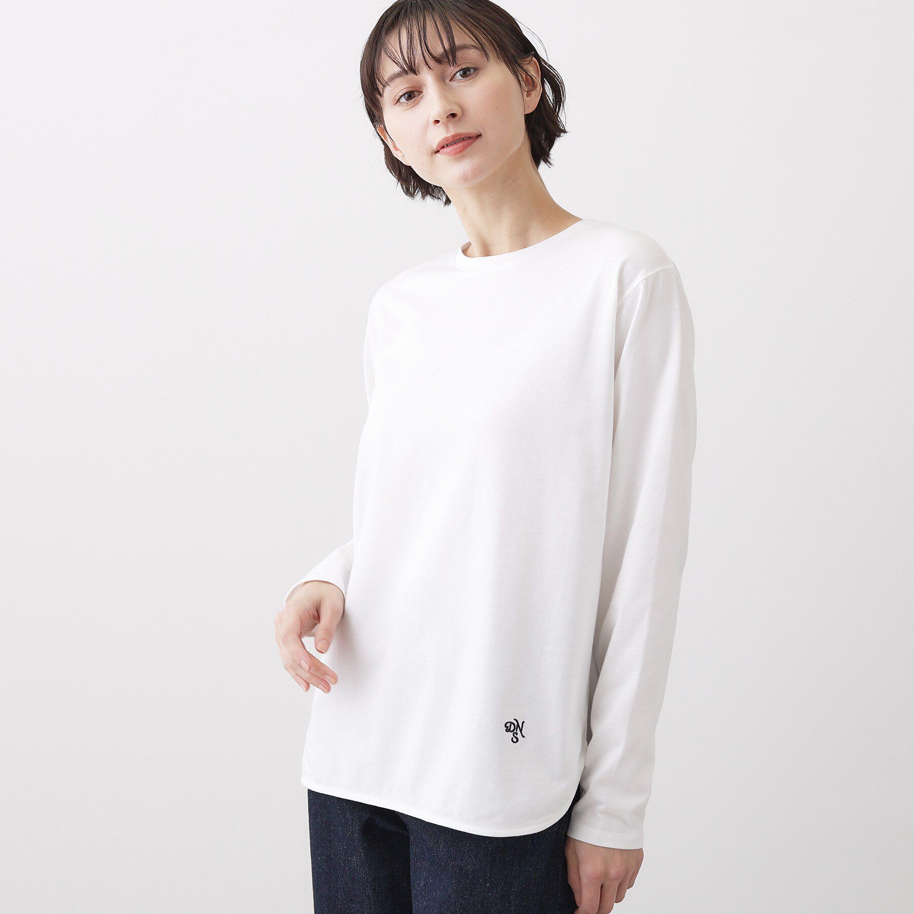 Dessin「【洗える】シャツテールロングTシャツ」|Tシャツ・カットソー|ホワイト(002)