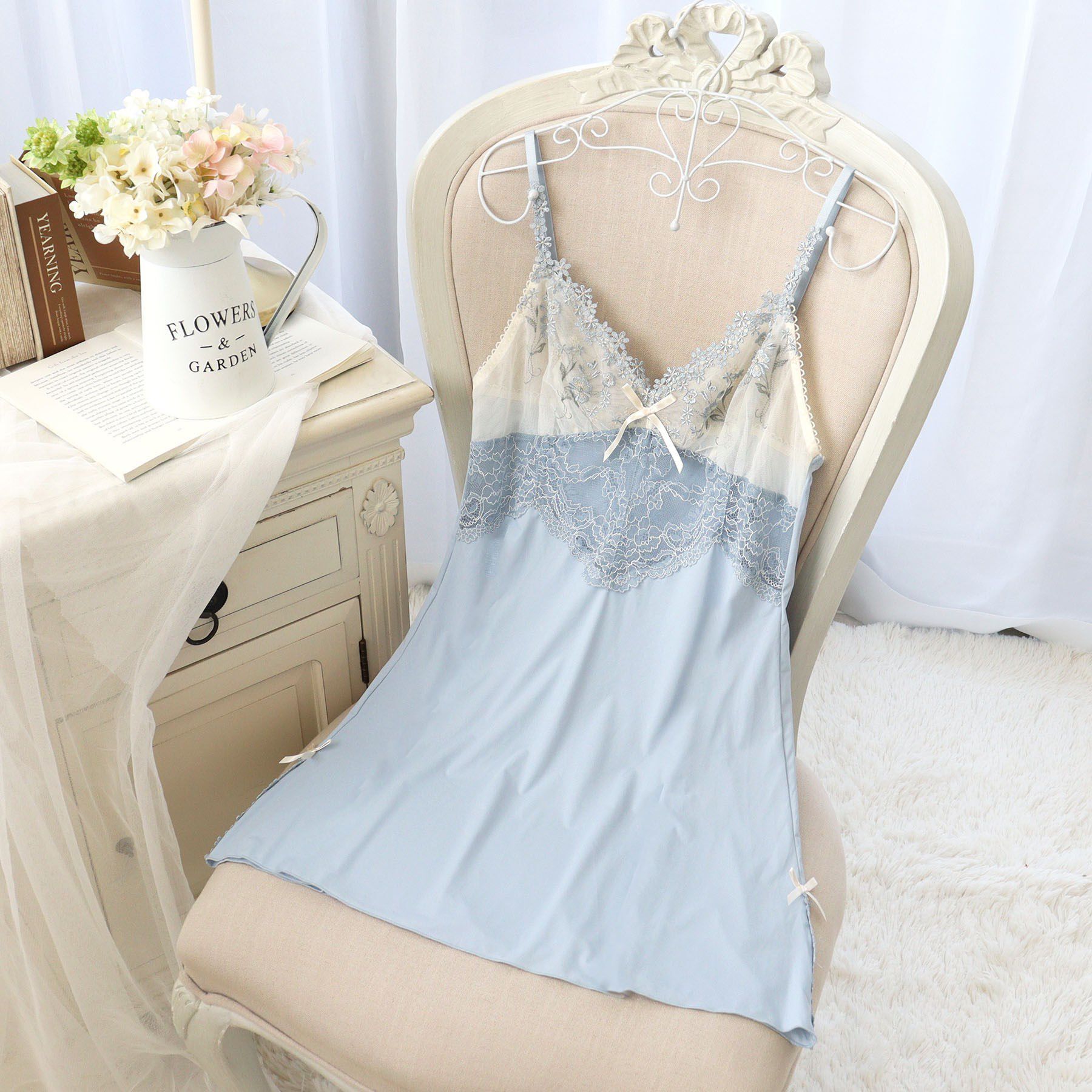 Risa Magli「レーナ スリップ」|キャミソール|ブルー(092)