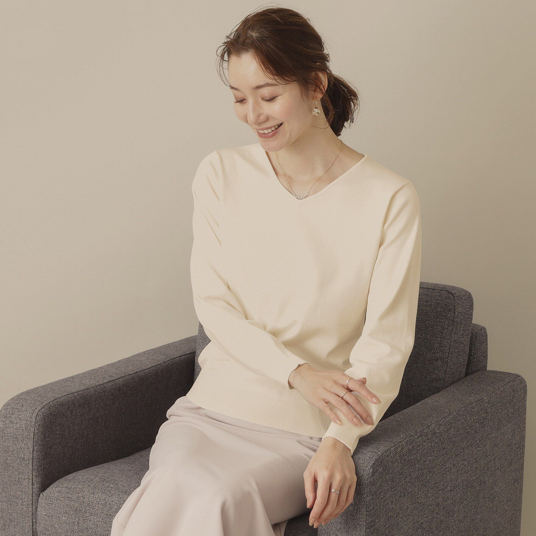 ITS&rsquo;DEMO「【アンチピリング／洗濯機OK】Vネックニット」|ニット・セーター|