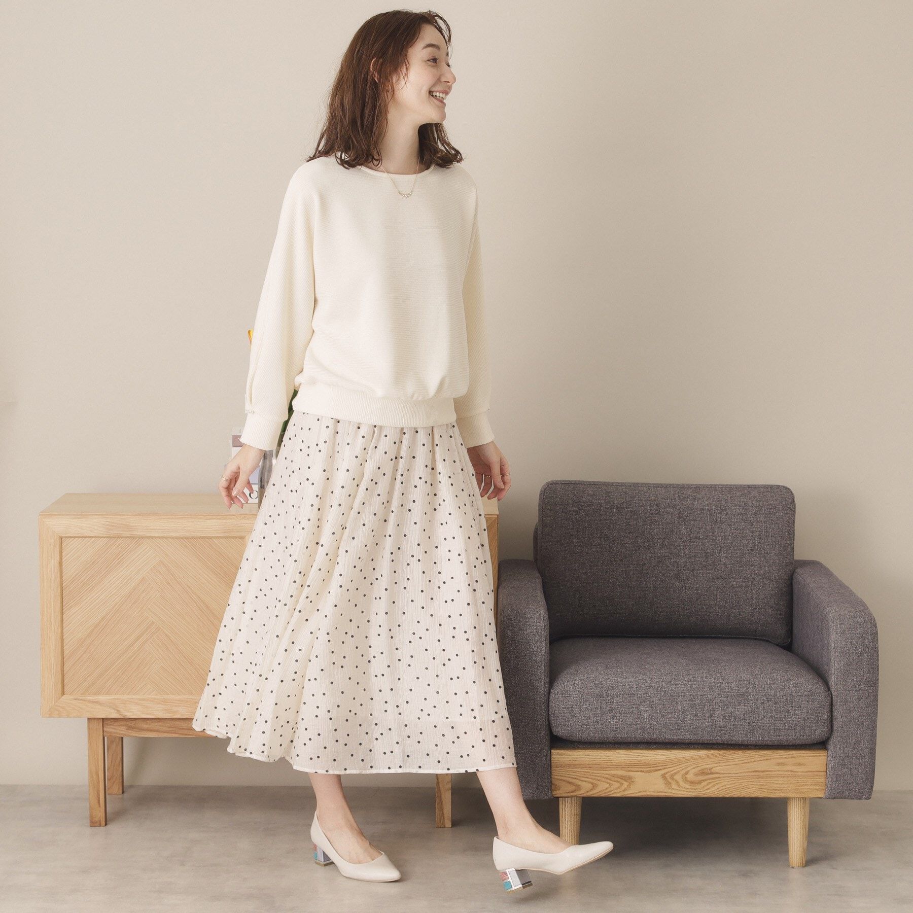 ITS&rsquo;DEMO「【通勤／手洗い可】リップルドルマンプルオーバー」|Tシャツ・カットソー|