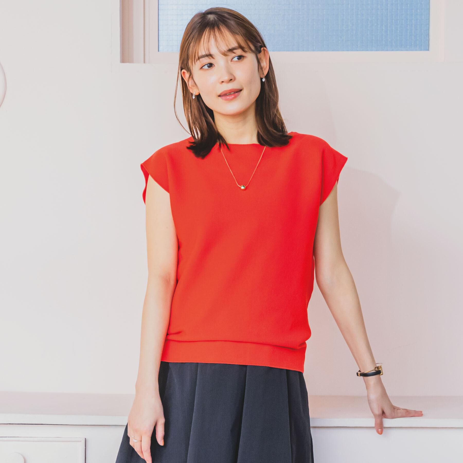 ITS&rsquo;DEMO「【清涼感／洗濯機OK】フレンチスリーブニット」|ニット・セーター|