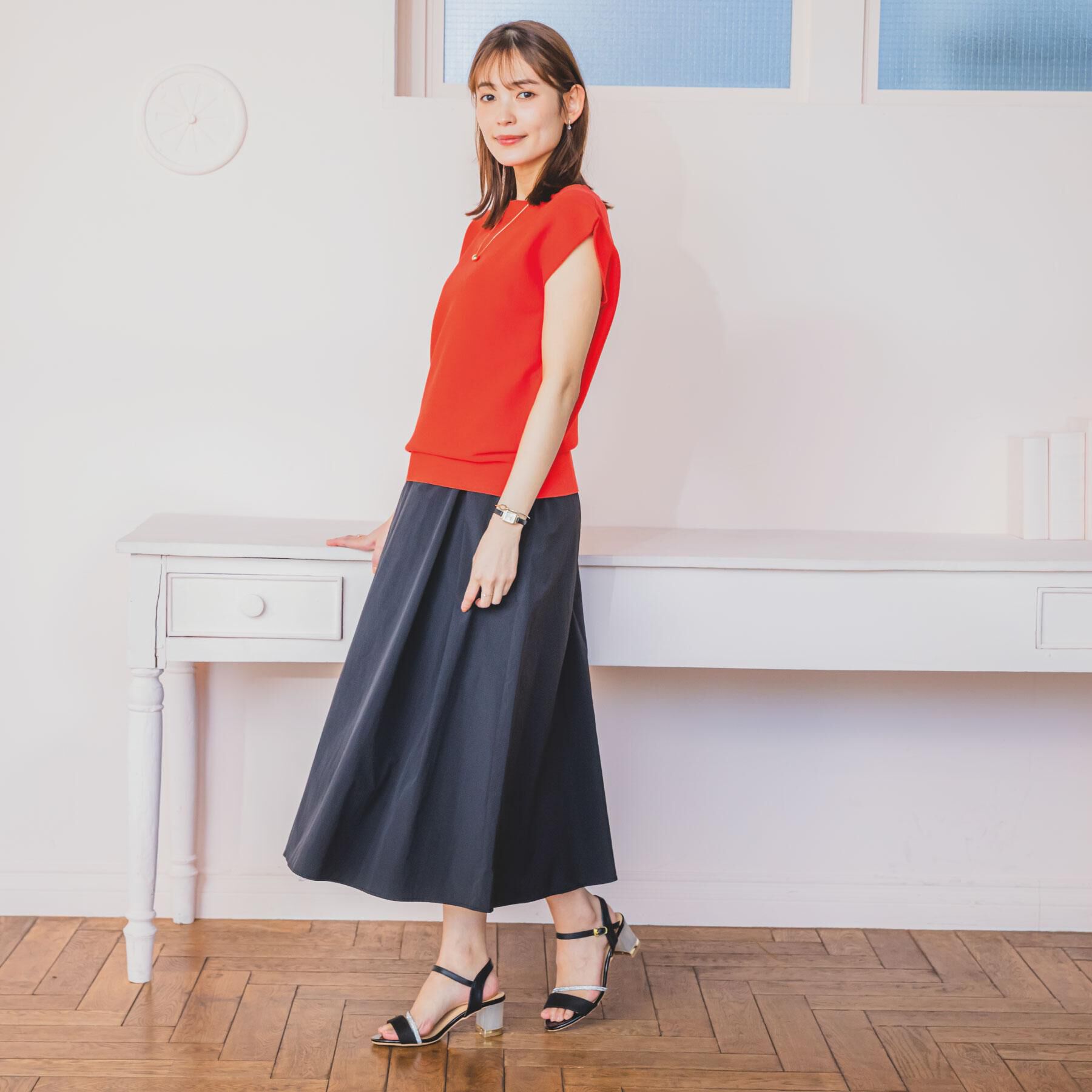 ITS&rsquo;DEMO「【清涼感／洗濯機OK】フレンチスリーブニット」|ニット・セーター|