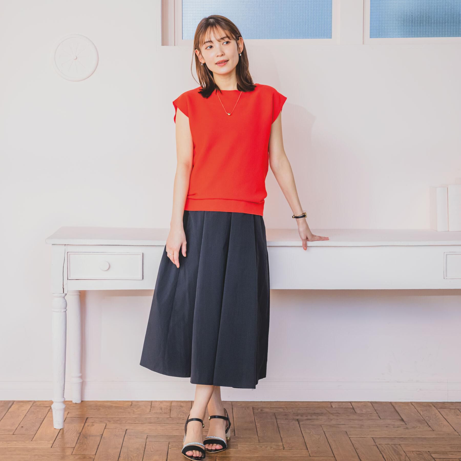 ITS&rsquo;DEMO「【清涼感／洗濯機OK】フレンチスリーブニット」|ニット・セーター|