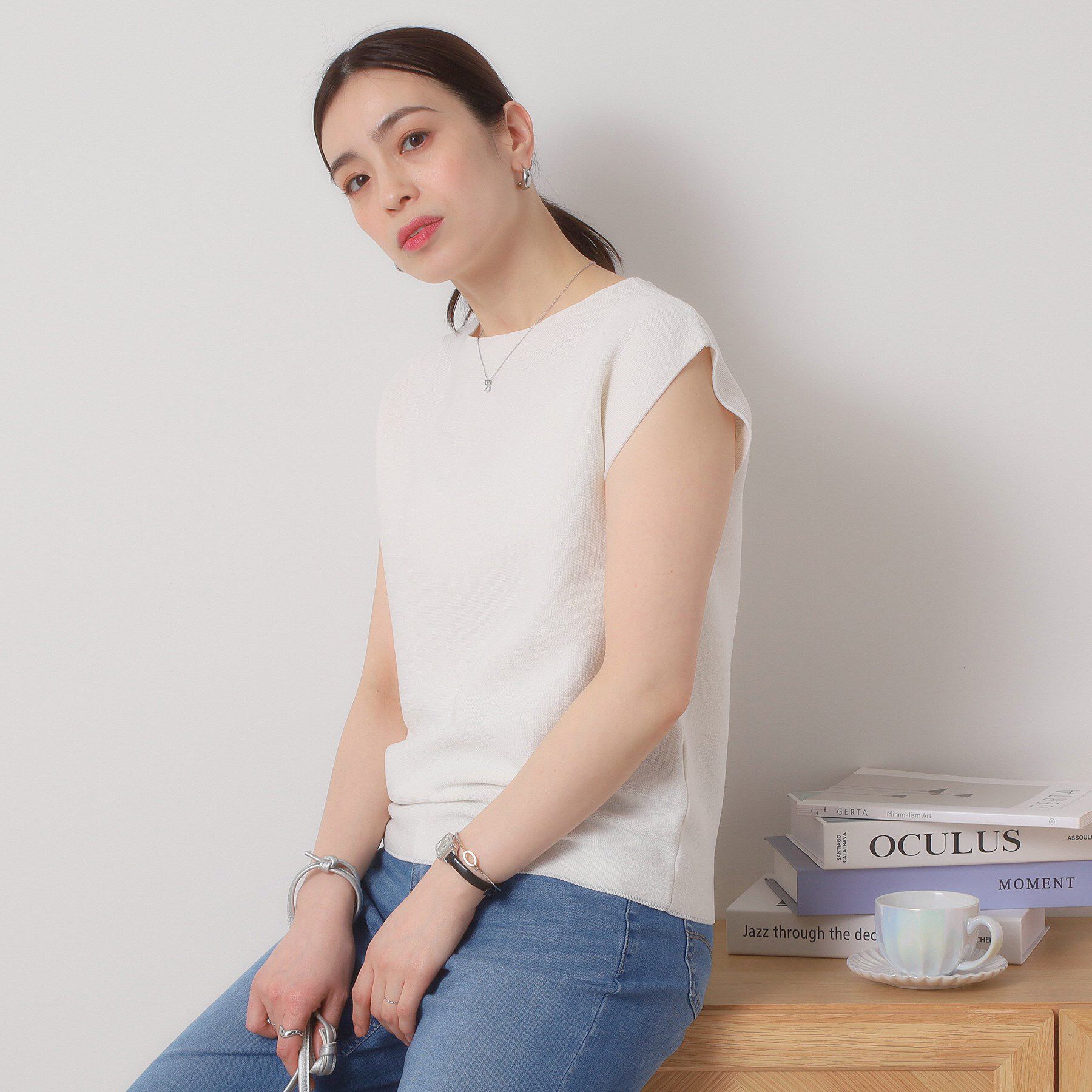 ITS&rsquo;DEMO「【清涼感／洗濯機OK】フレンチスリーブニット」|ニット・セーター|