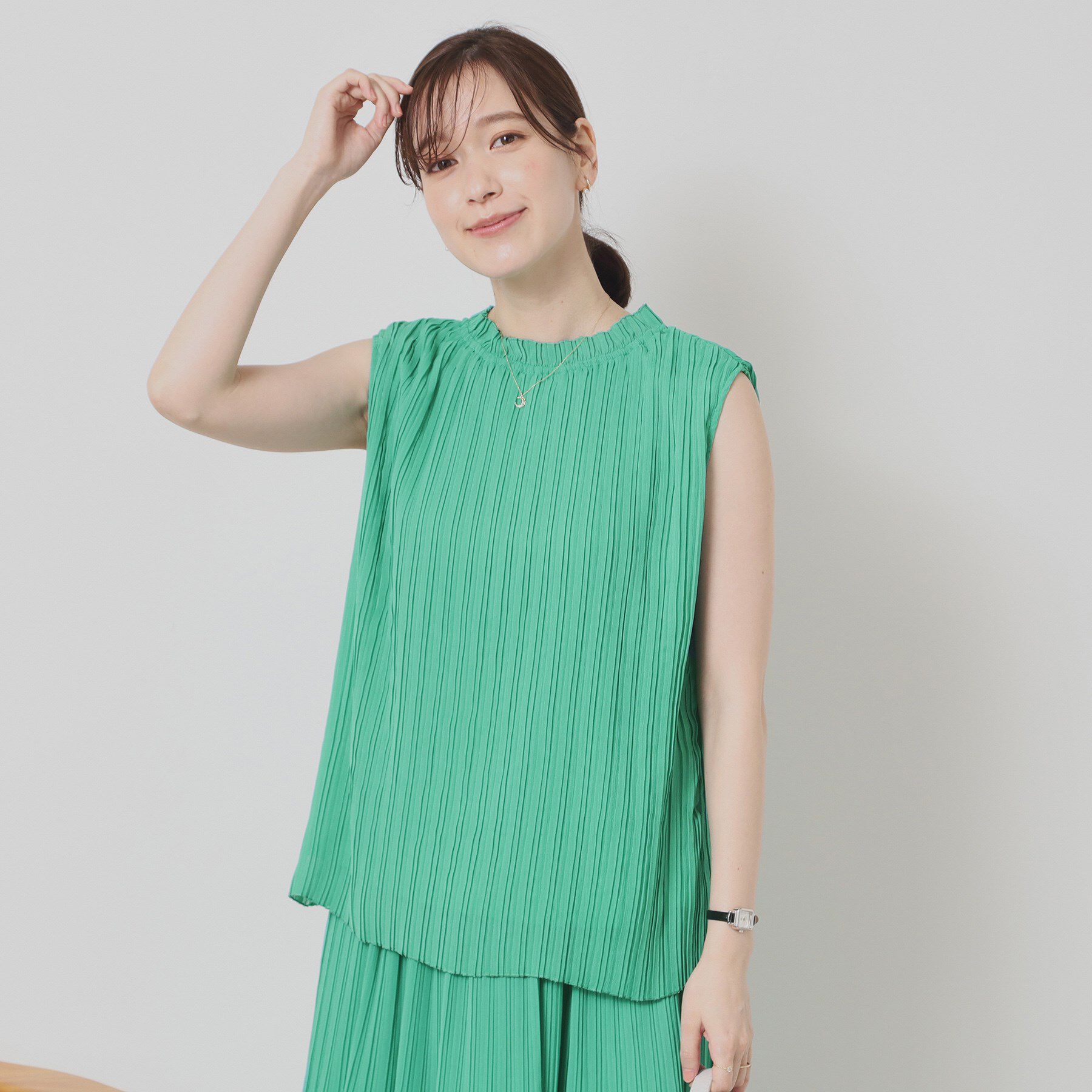 ITS&rsquo;DEMO「【手洗い可】楊柳プリーツブラウス」|シャツ・ブラウス|