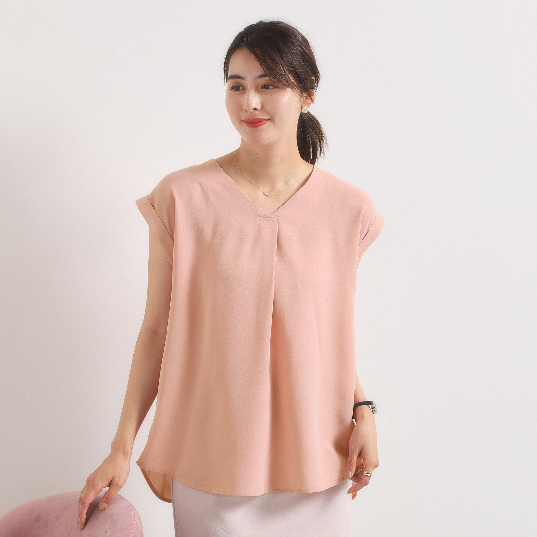 ITS&rsquo;DEMO「【手洗い可】バックプリーツブラウス」|シャツ・ブラウス|