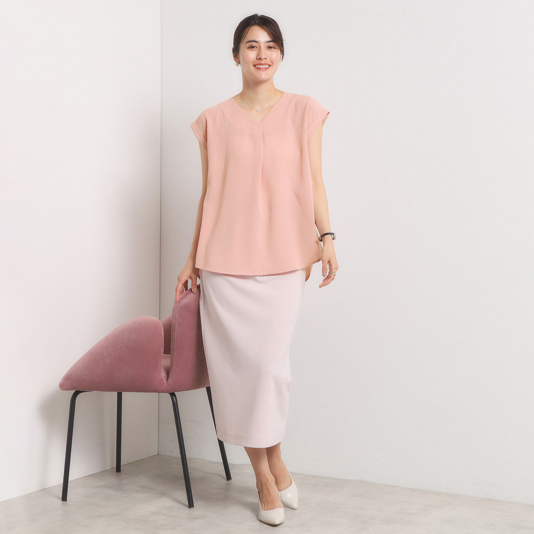 ITS&rsquo;DEMO「【手洗い可】バックプリーツブラウス」|シャツ・ブラウス|