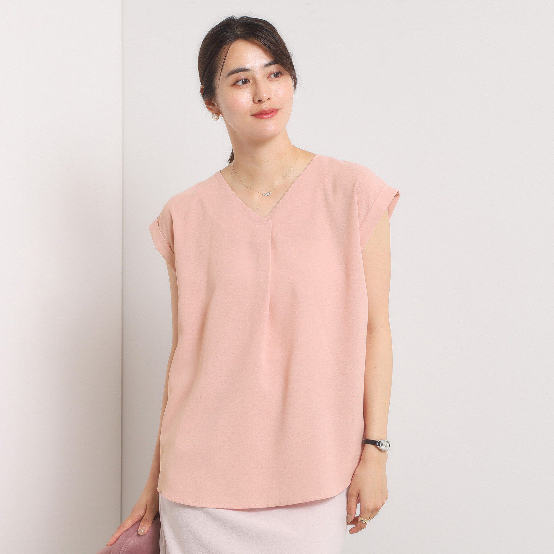 ITS&rsquo;DEMO「【手洗い可】バックプリーツブラウス」|シャツ・ブラウス|ピンク(071)