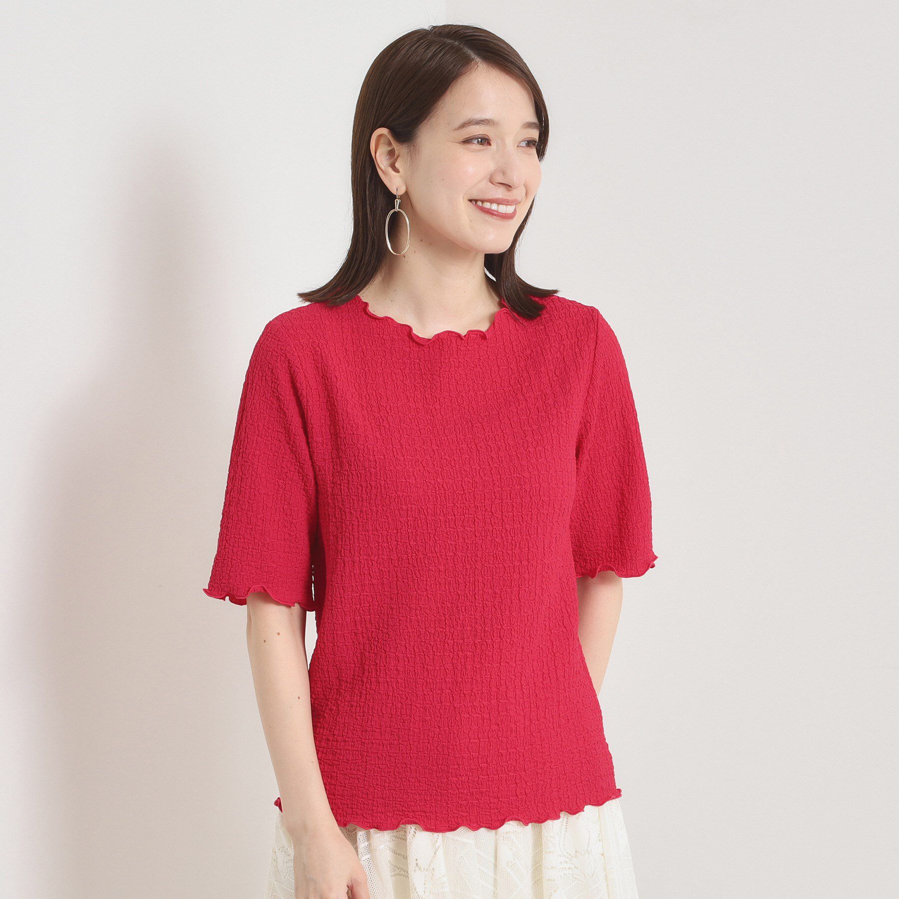 ITS&rsquo;DEMO「【手洗い可】シャーリングジャカードプルオーバー」|Tシャツ・カットソー|