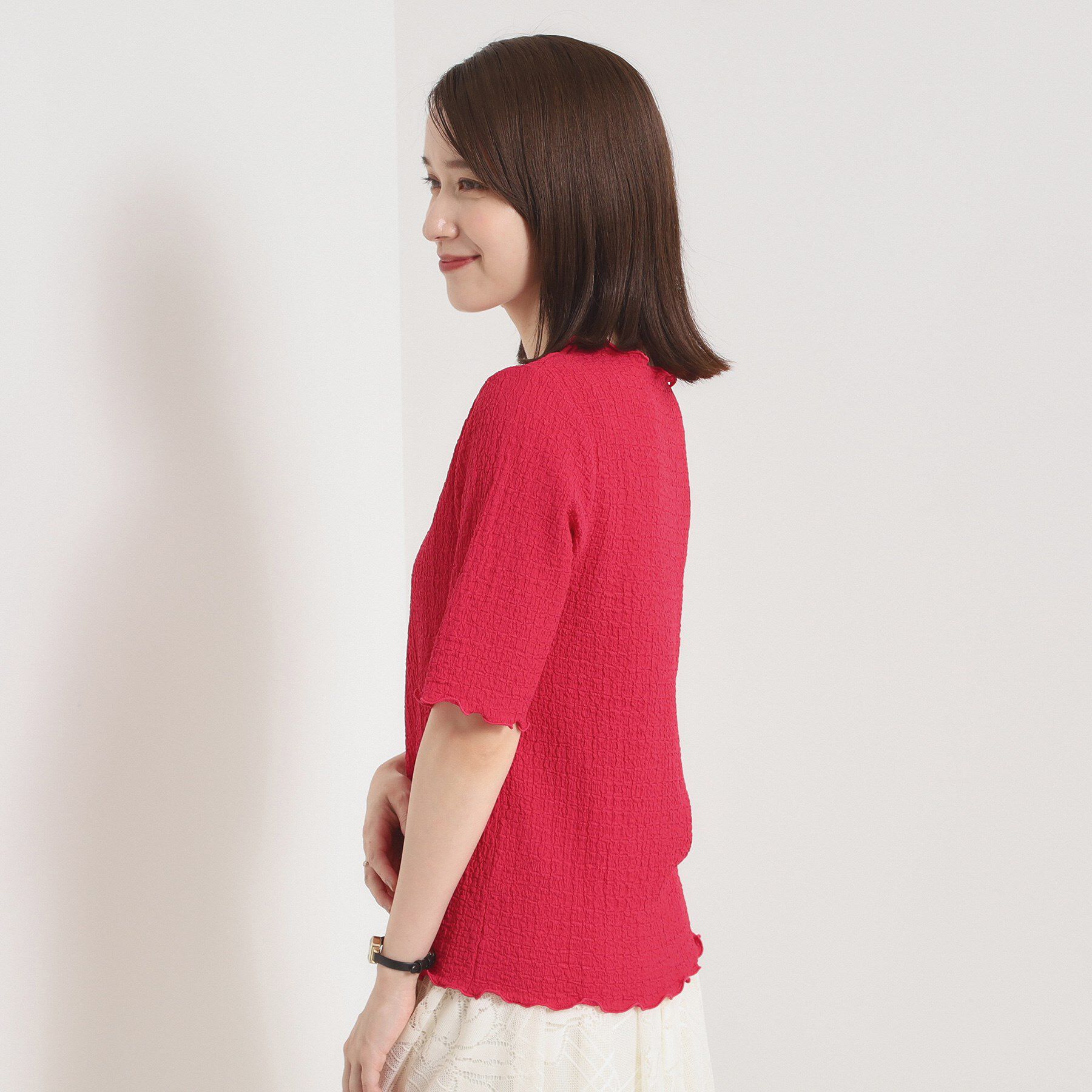 ITS&rsquo;DEMO「【手洗い可】シャーリングジャカードプルオーバー」|Tシャツ・カットソー|