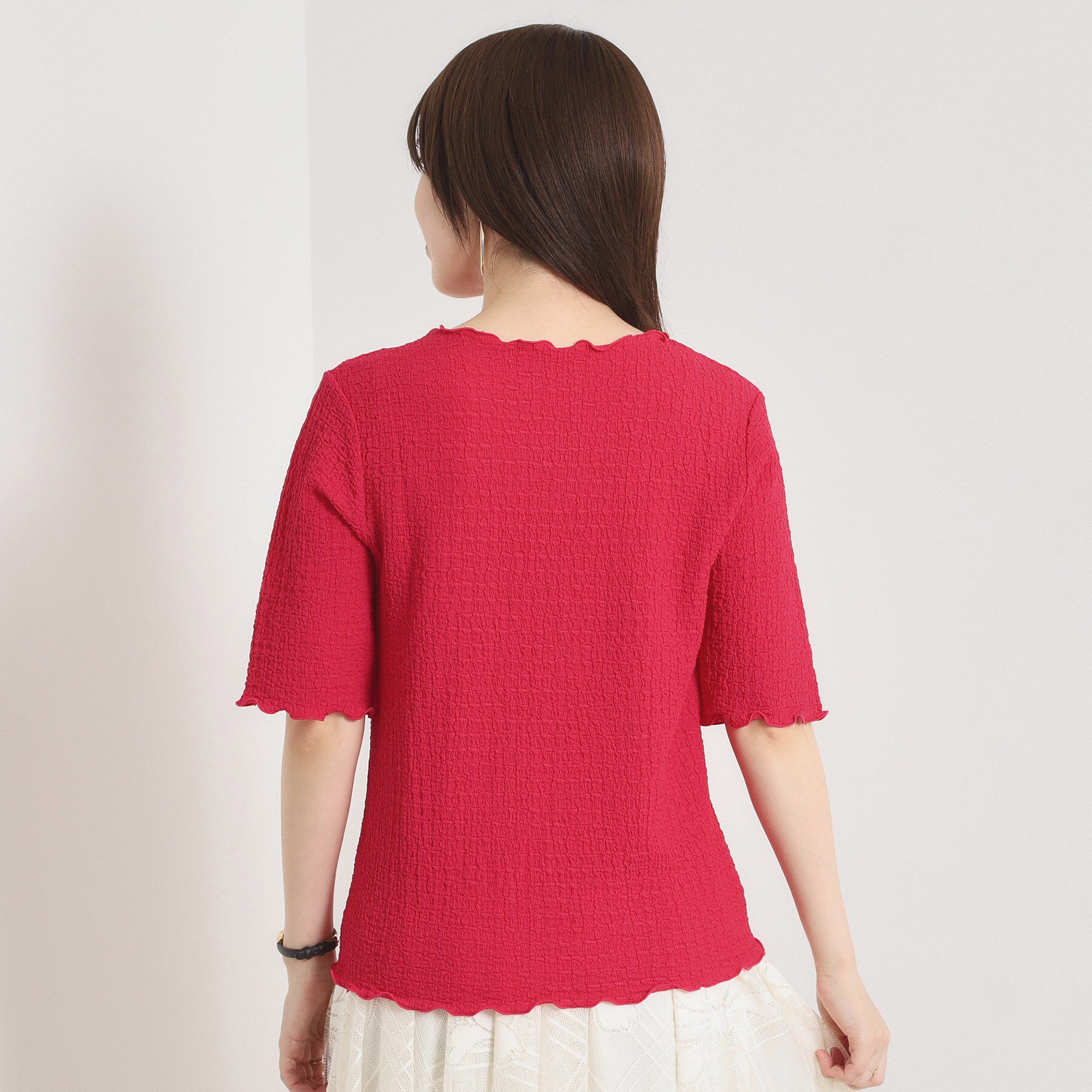 ITS&rsquo;DEMO「【手洗い可】シャーリングジャカードプルオーバー」|Tシャツ・カットソー|