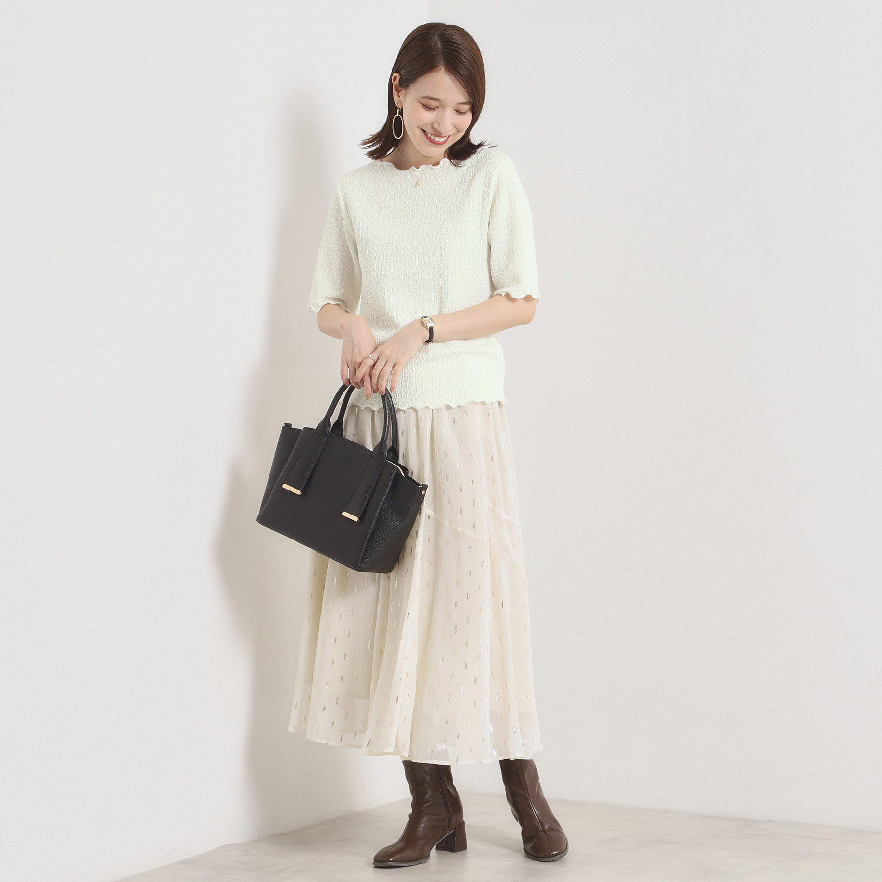 ITS&rsquo;DEMO「【手洗い可】シャーリングジャカードプルオーバー」|Tシャツ・カットソー|