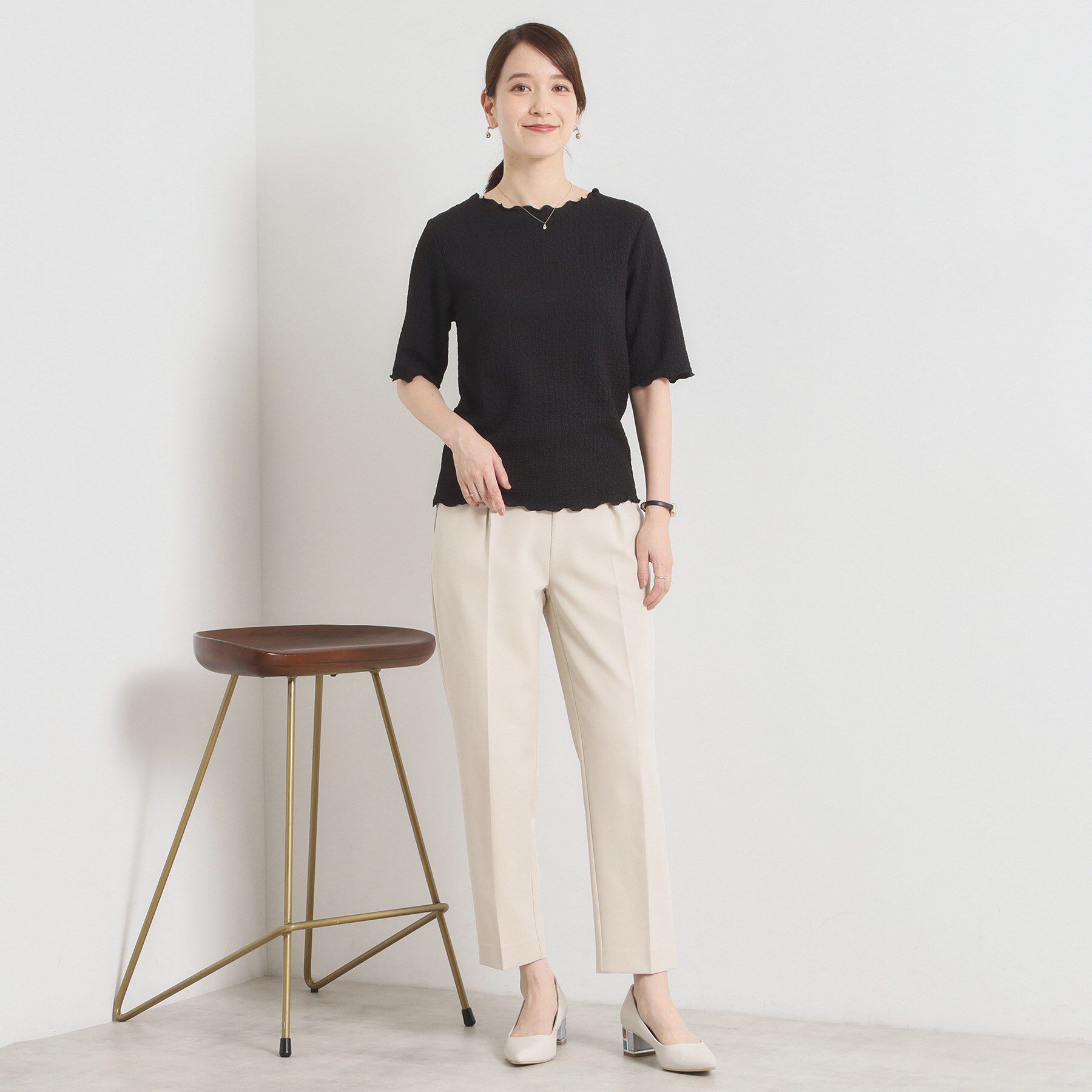 ITS&rsquo;DEMO「【手洗い可】シャーリングジャカードプルオーバー」|Tシャツ・カットソー|