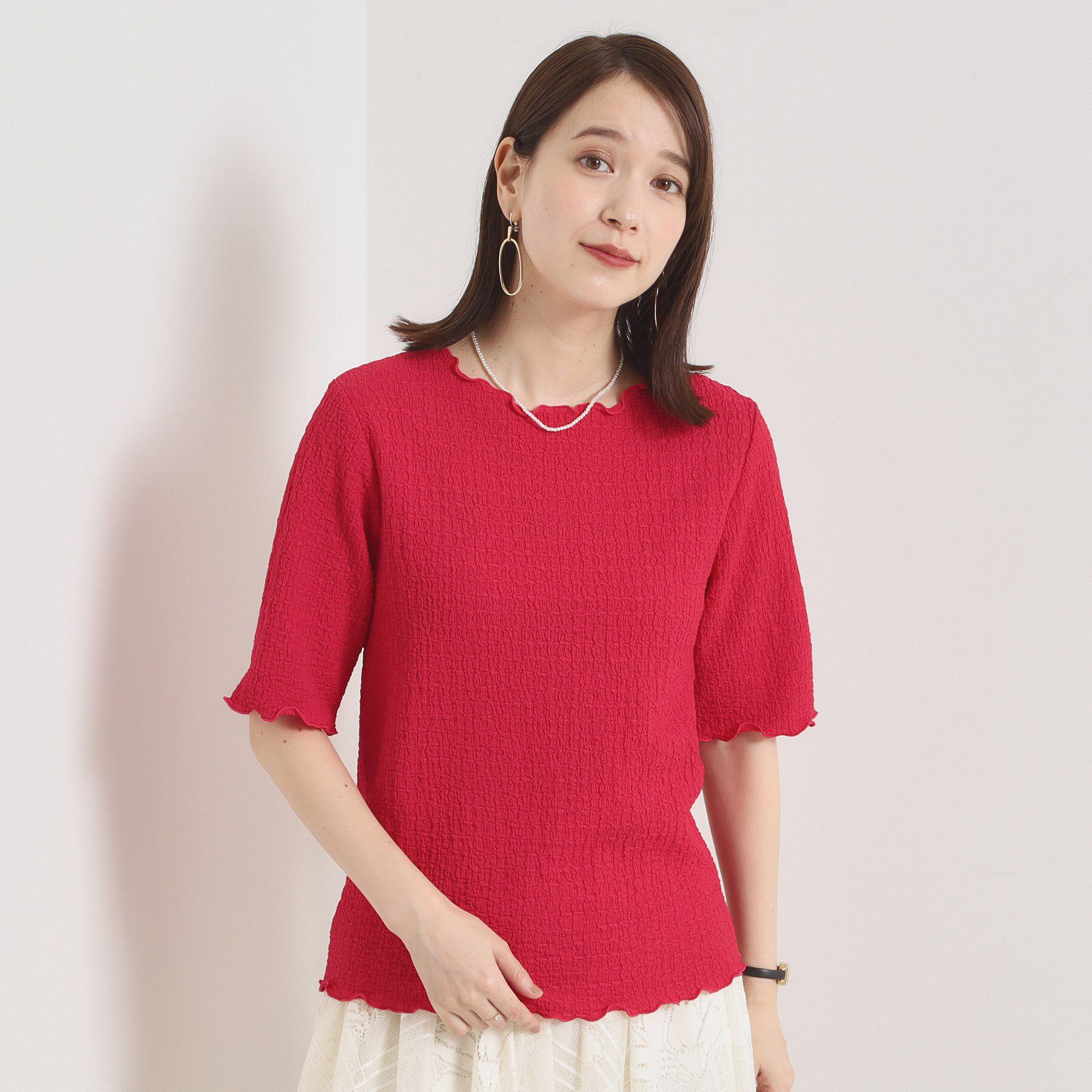 ITS&rsquo;DEMO「【手洗い可】シャーリングジャカードプルオーバー」|Tシャツ・カットソー|