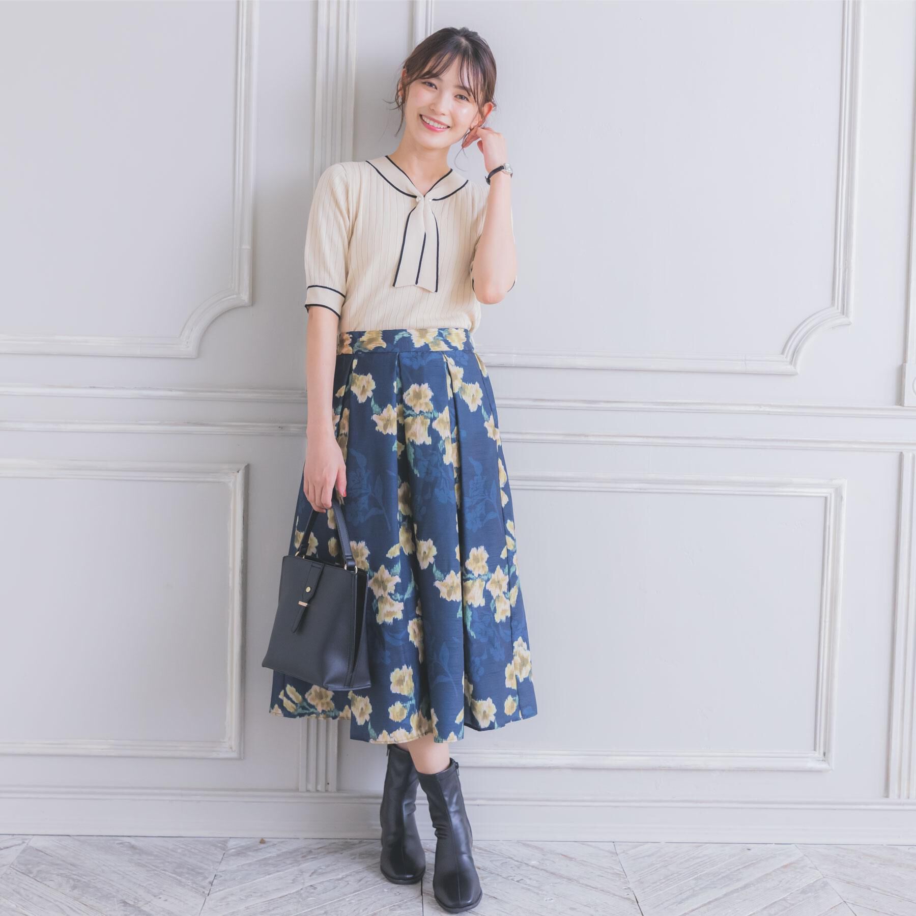 ITS&rsquo;DEMO「【手洗い可】配色ボウタイニット」|ニット・セーター|