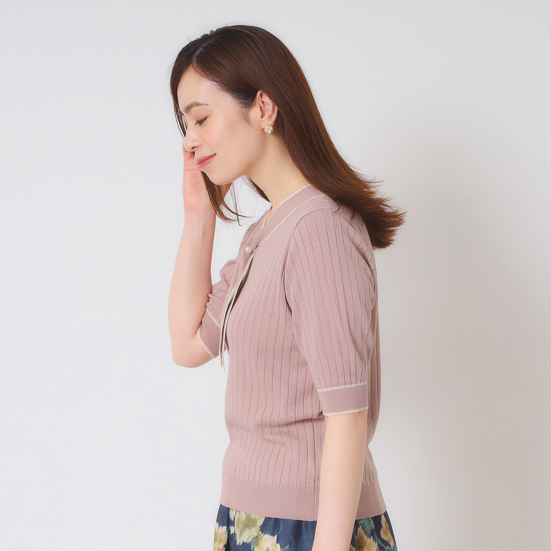 ITS&rsquo;DEMO「【手洗い可】配色ボウタイニット」|ニット・セーター|