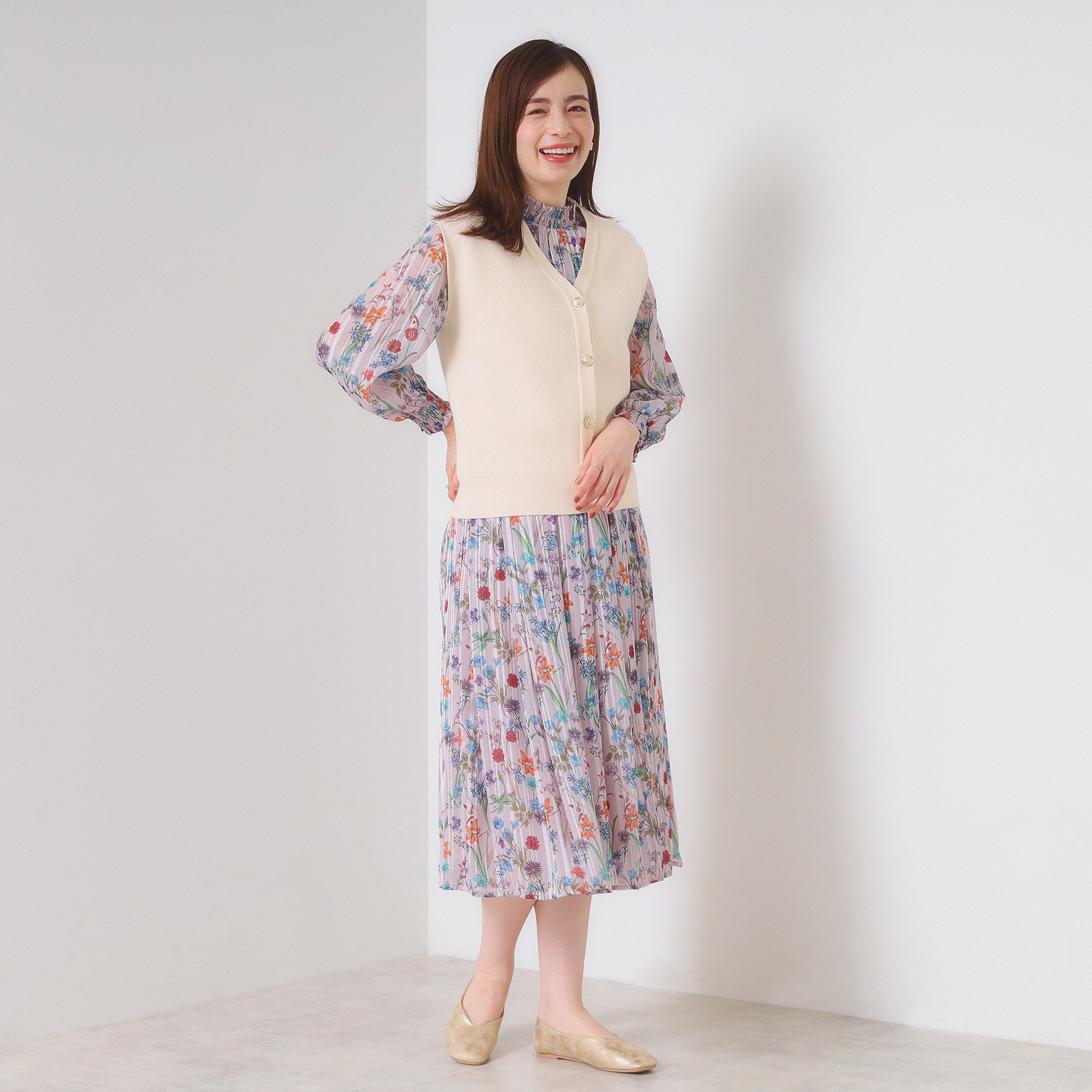 ITS&rsquo;DEMO「【手洗い可】Vネックニットジレ」|ニット・セーター|