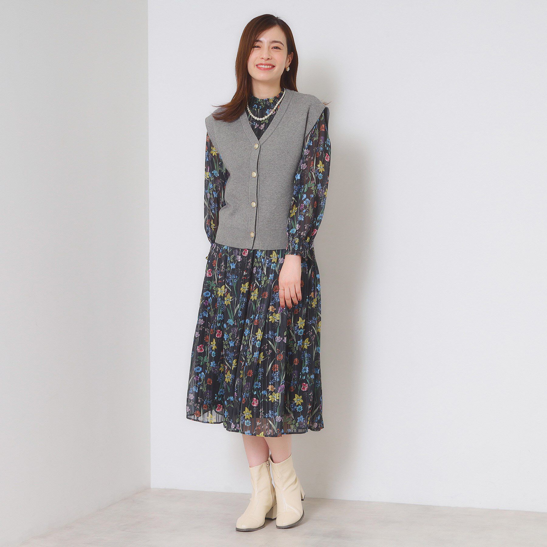 ITS&rsquo;DEMO「【手洗い可】Vネックニットジレ」|ニット・セーター|