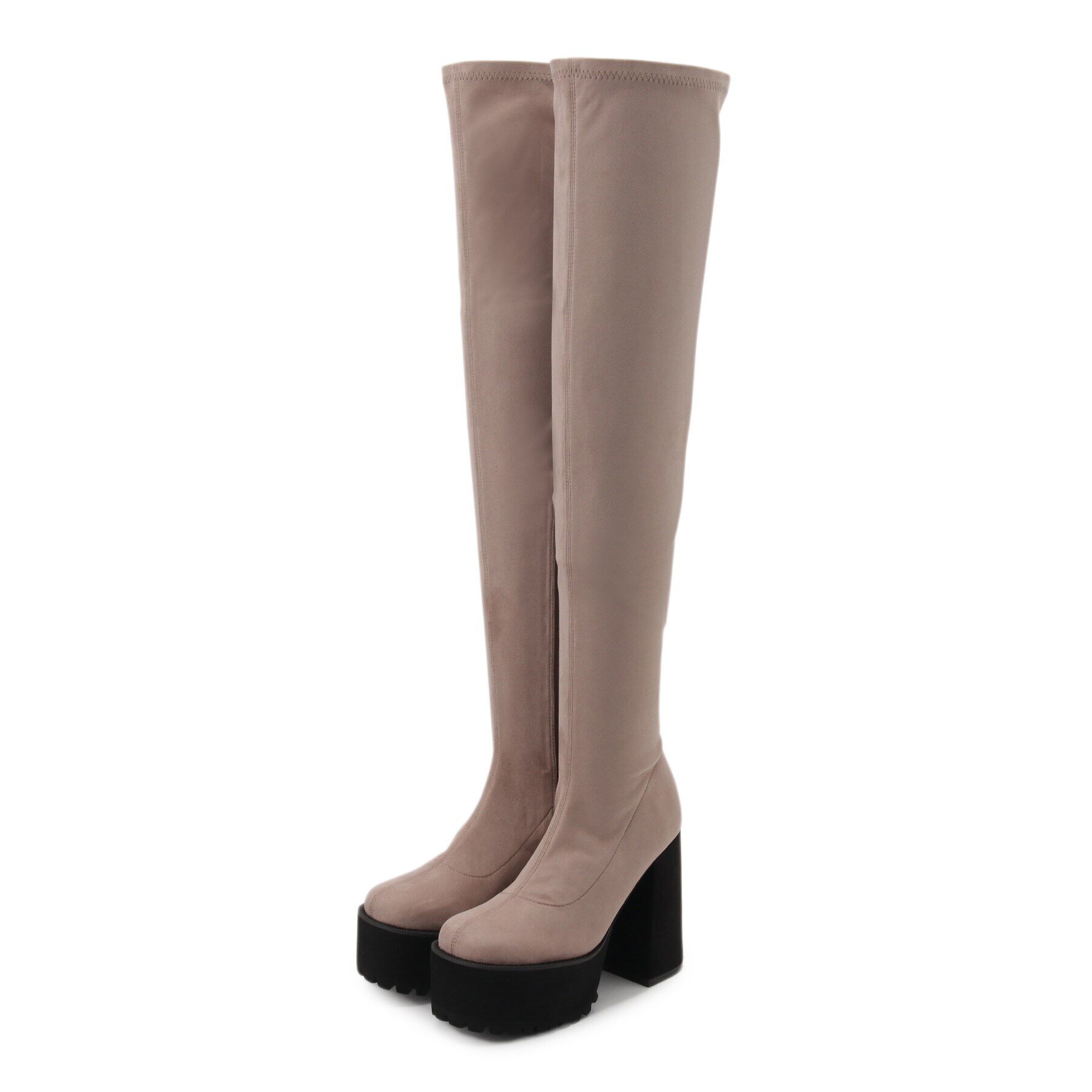 ESPERANZA「スクエアトゥ厚底ニーハイブーツ」|ショートブーツ|ﾃﾞｨｰﾌﾟﾌﾞﾗｳﾝ(148)