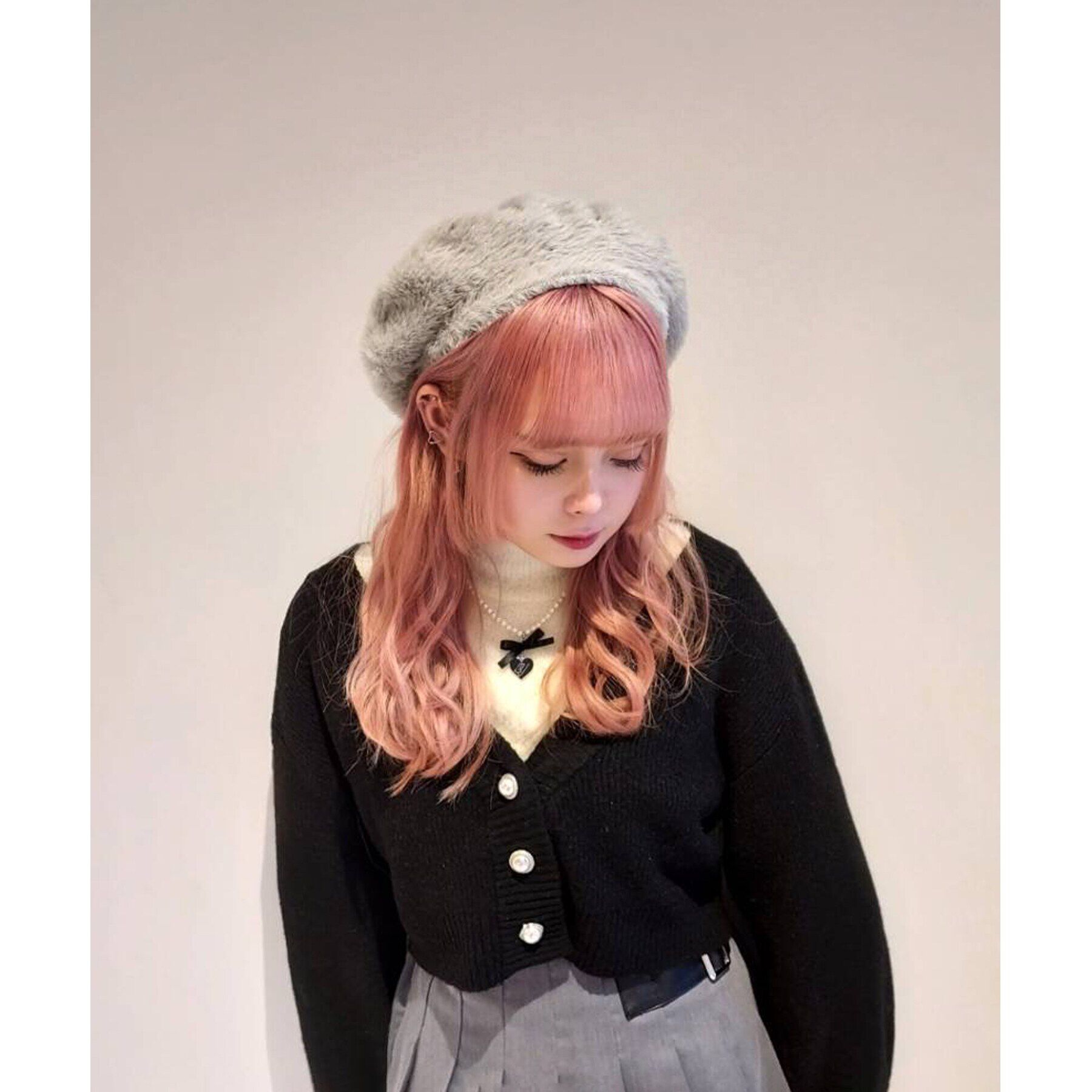 Grandedge「ラメ入シャギーベレー」|ハンチング・ベレー帽|