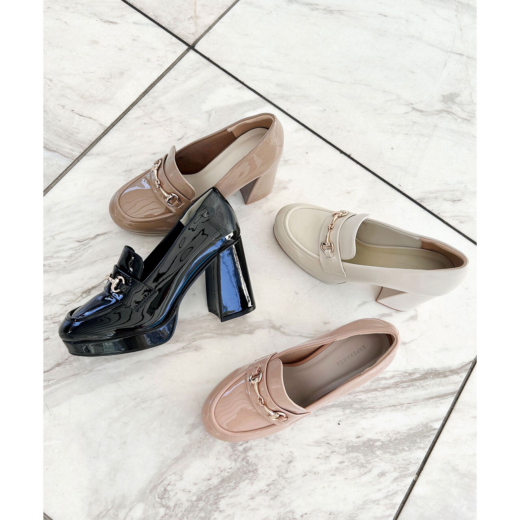 ESPERANZA「厚底ヒールアップローファー 24SS」|パンプス|