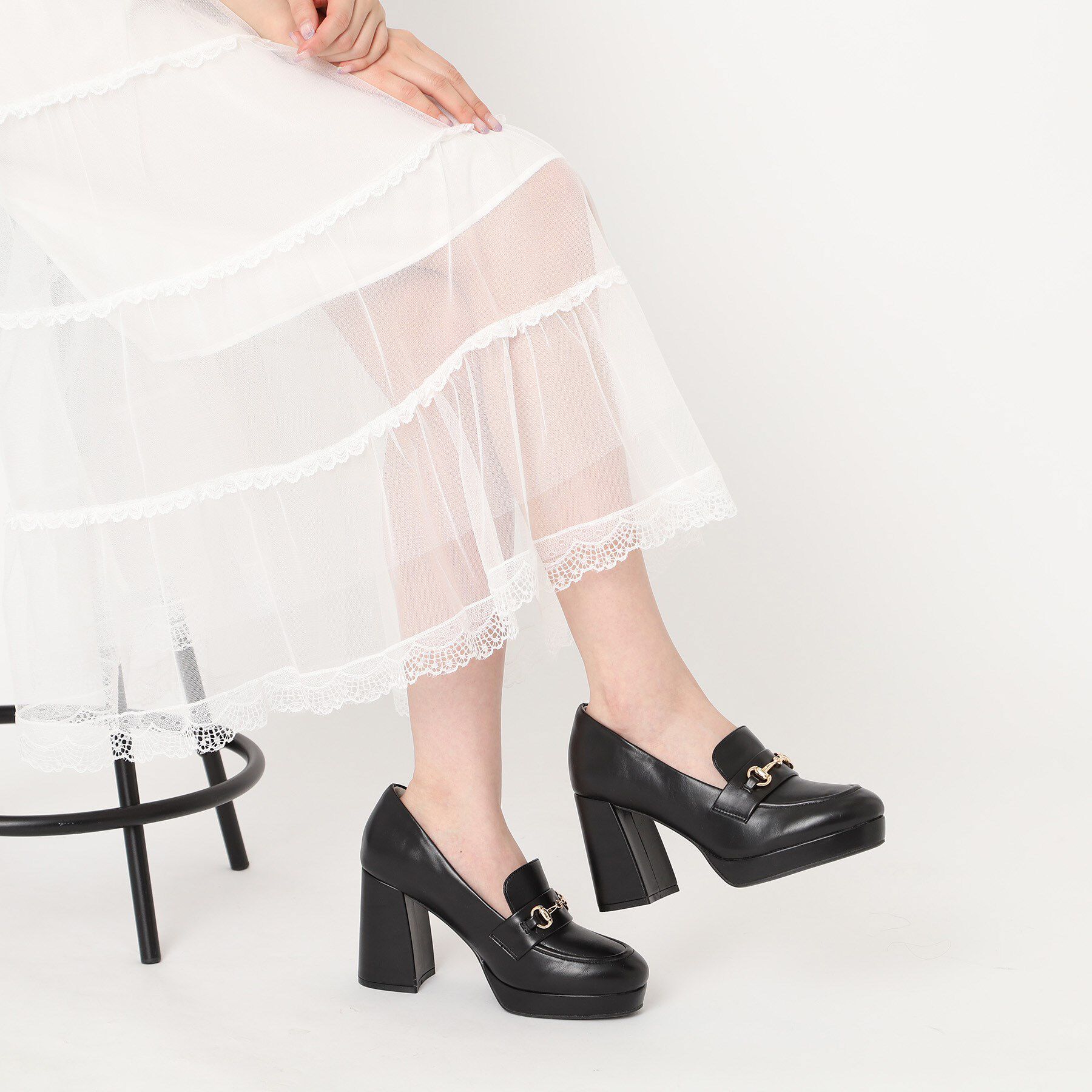 ESPERANZA「厚底ヒールアップローファー 24SS」|パンプス|