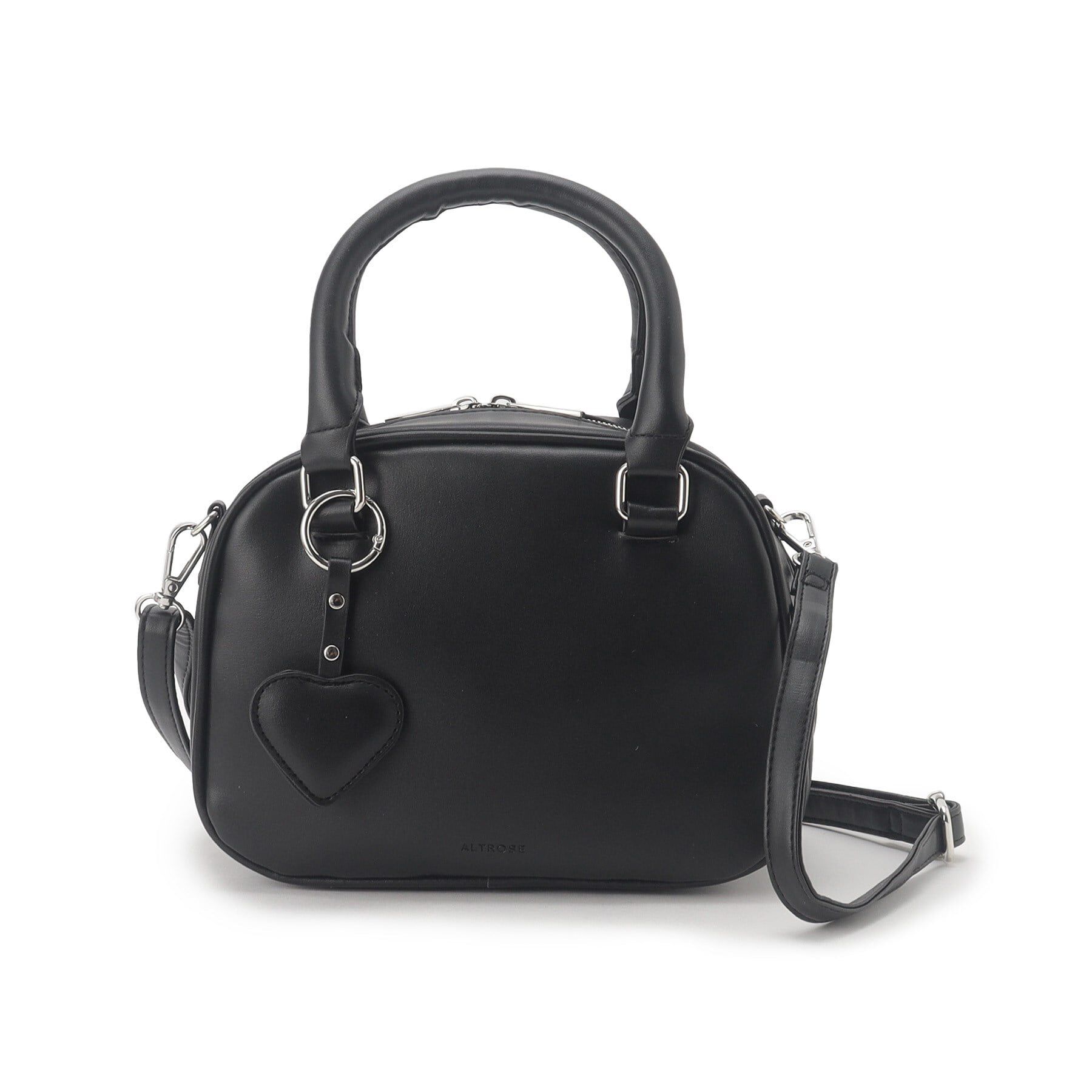 Ober Tashe「ハート付き2WAYボストンバッグ」|ボストンバッグ|ブラック(019)