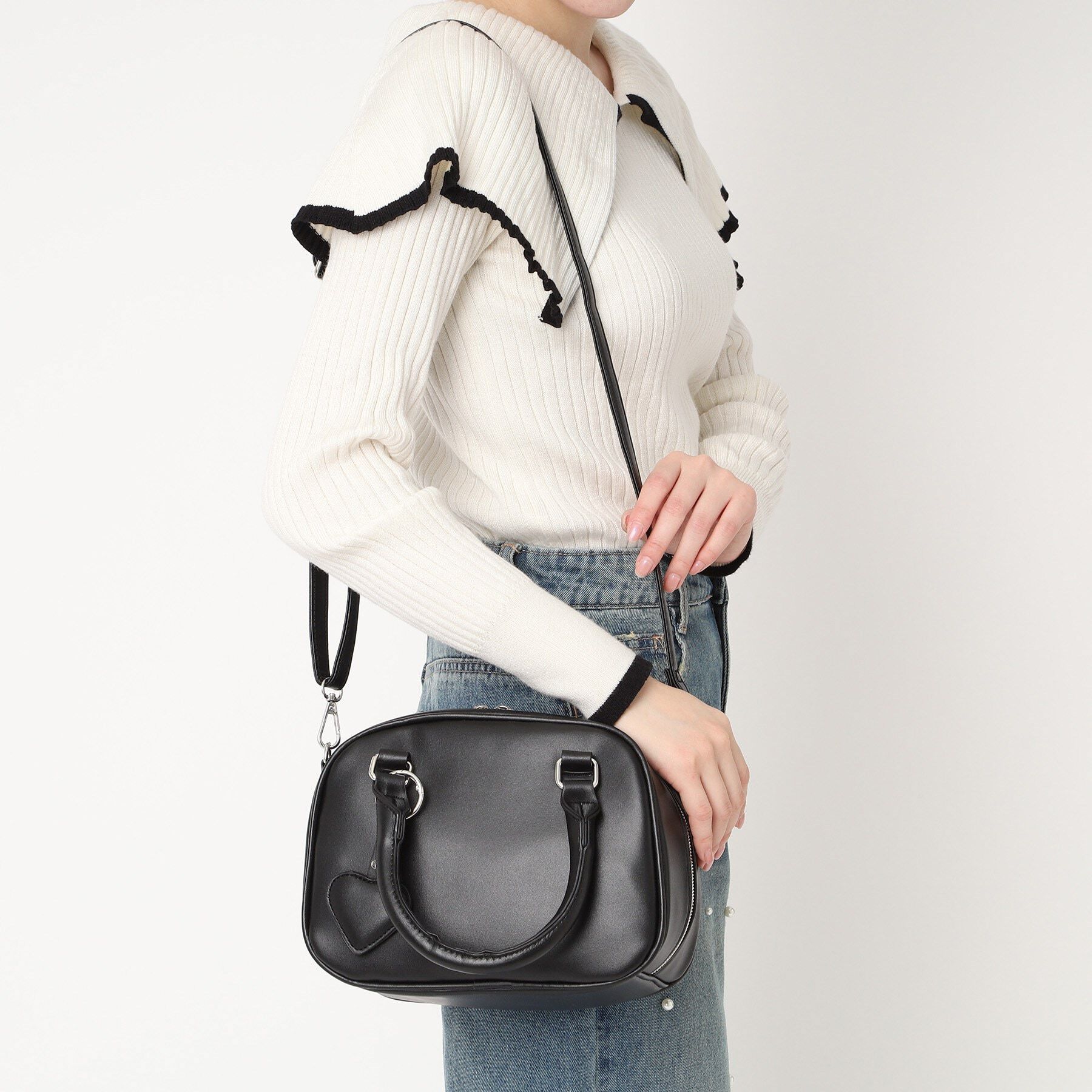 Ober Tashe「ハート付き2WAYボストンバッグ」|ボストンバッグ|