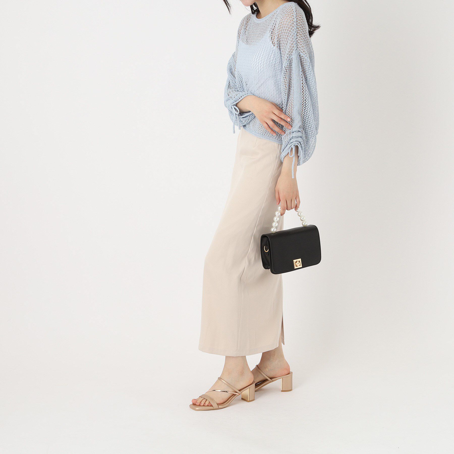 ESPERANZA「ゴールドラインプレートヒールミュール」|サンダル|