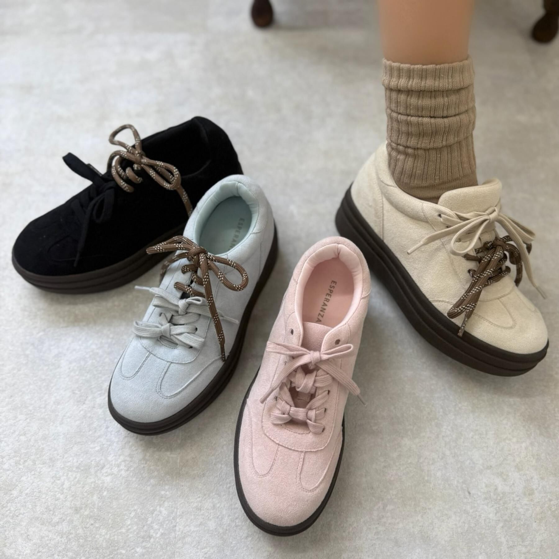 ESPERANZA「ミックスシューレーススニーカー」|スニーカー|