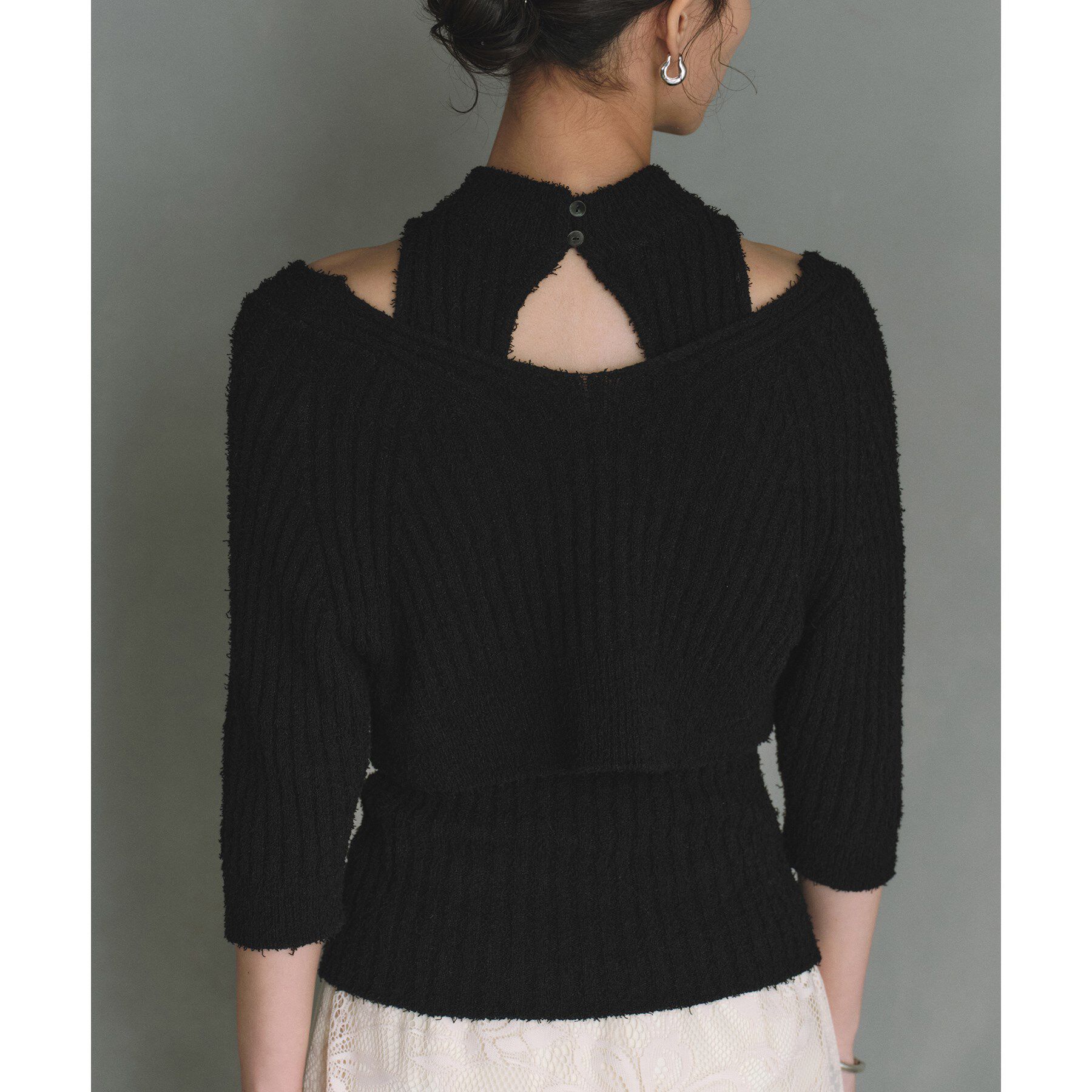 CODE A「carl yarn 2way short cardigan」|カーディガン|