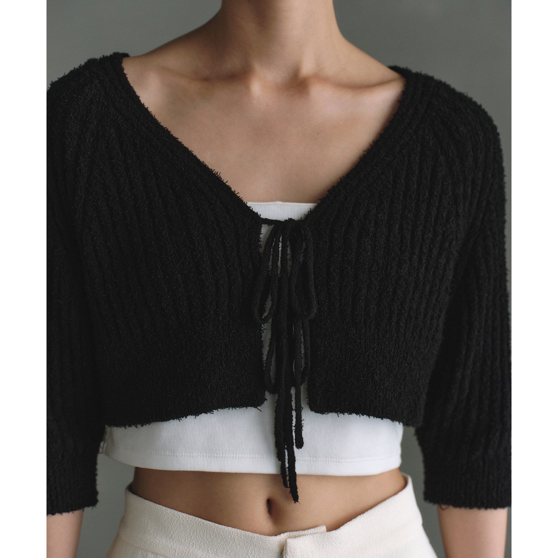 CODE A「carl yarn 2way short cardigan」|カーディガン|