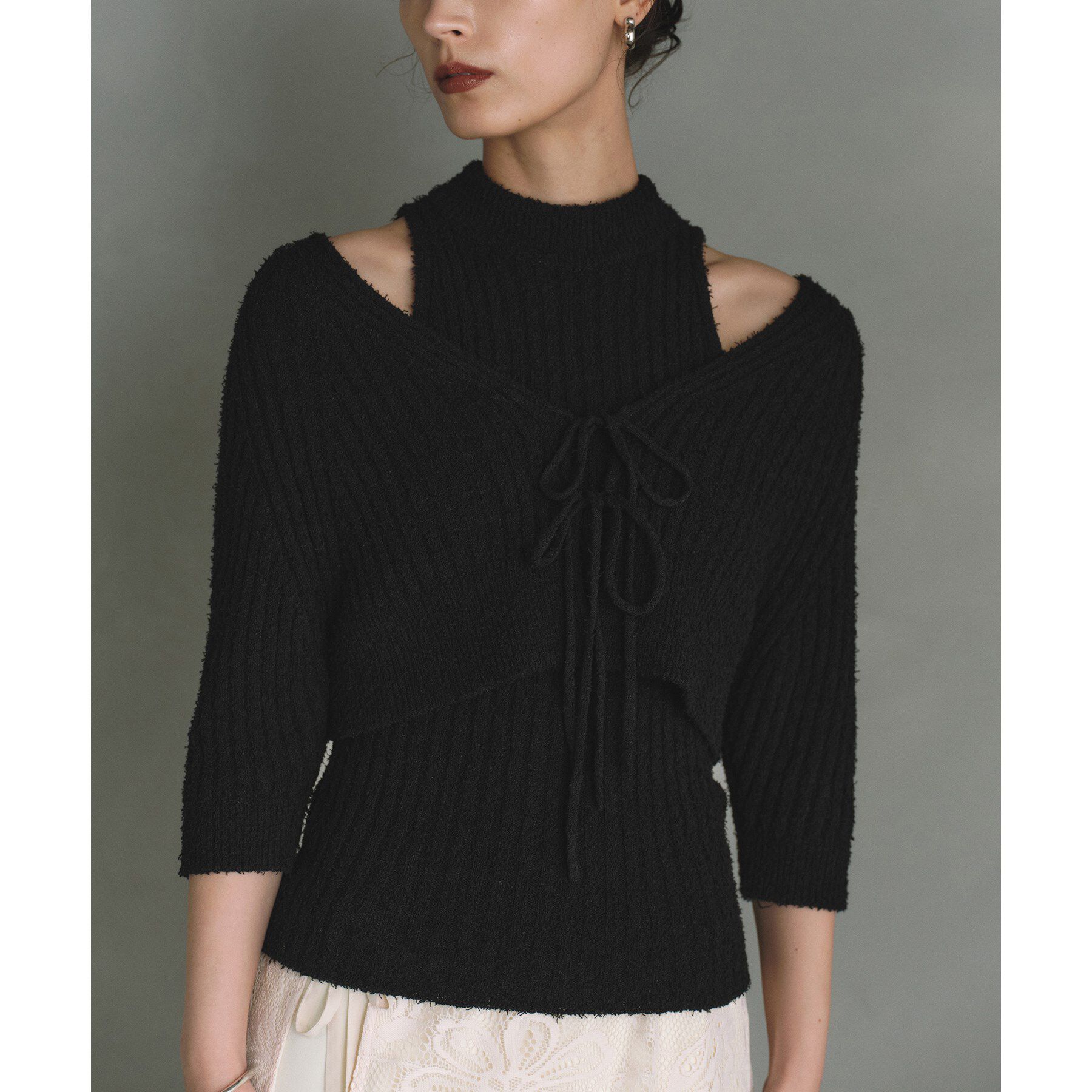 CODE A「carl yarn 2way short cardigan」|カーディガン|