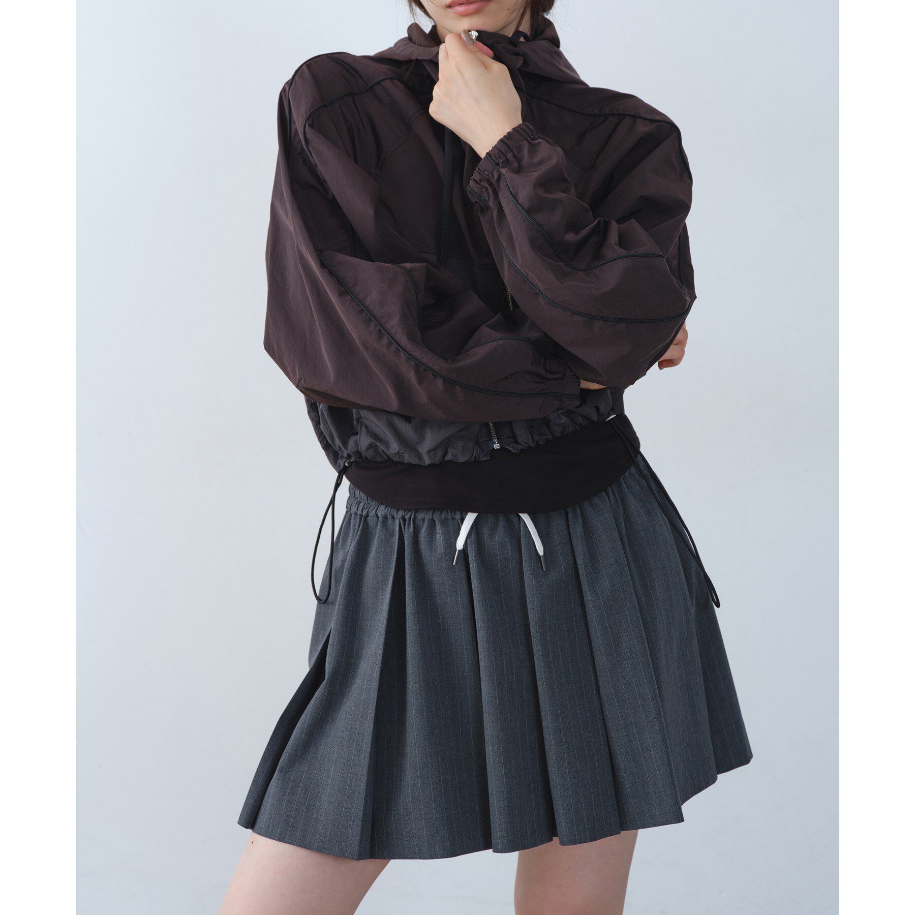 CODE A「tailored mood mini skirt」|スカート|グレー(312)
