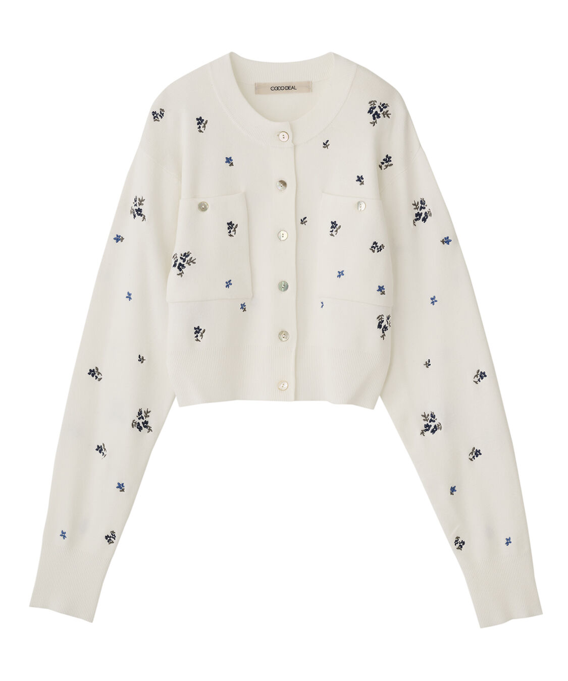 COCO DEAL「小花/ハート刺繍ニットカーディガン」|ニット・セーター|オフフラワー