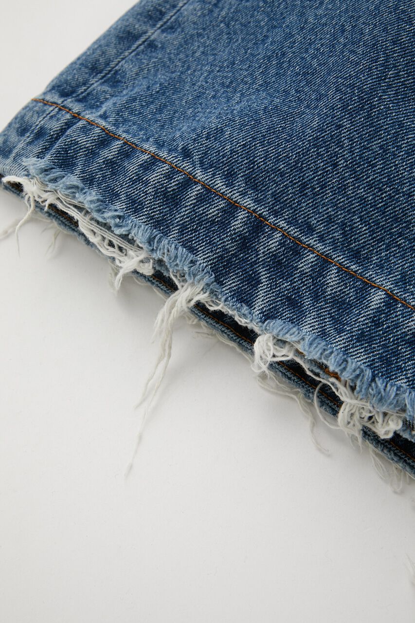 MOUSSY「CUT OFF WIDE LEG STRAIGHT」|デニム|